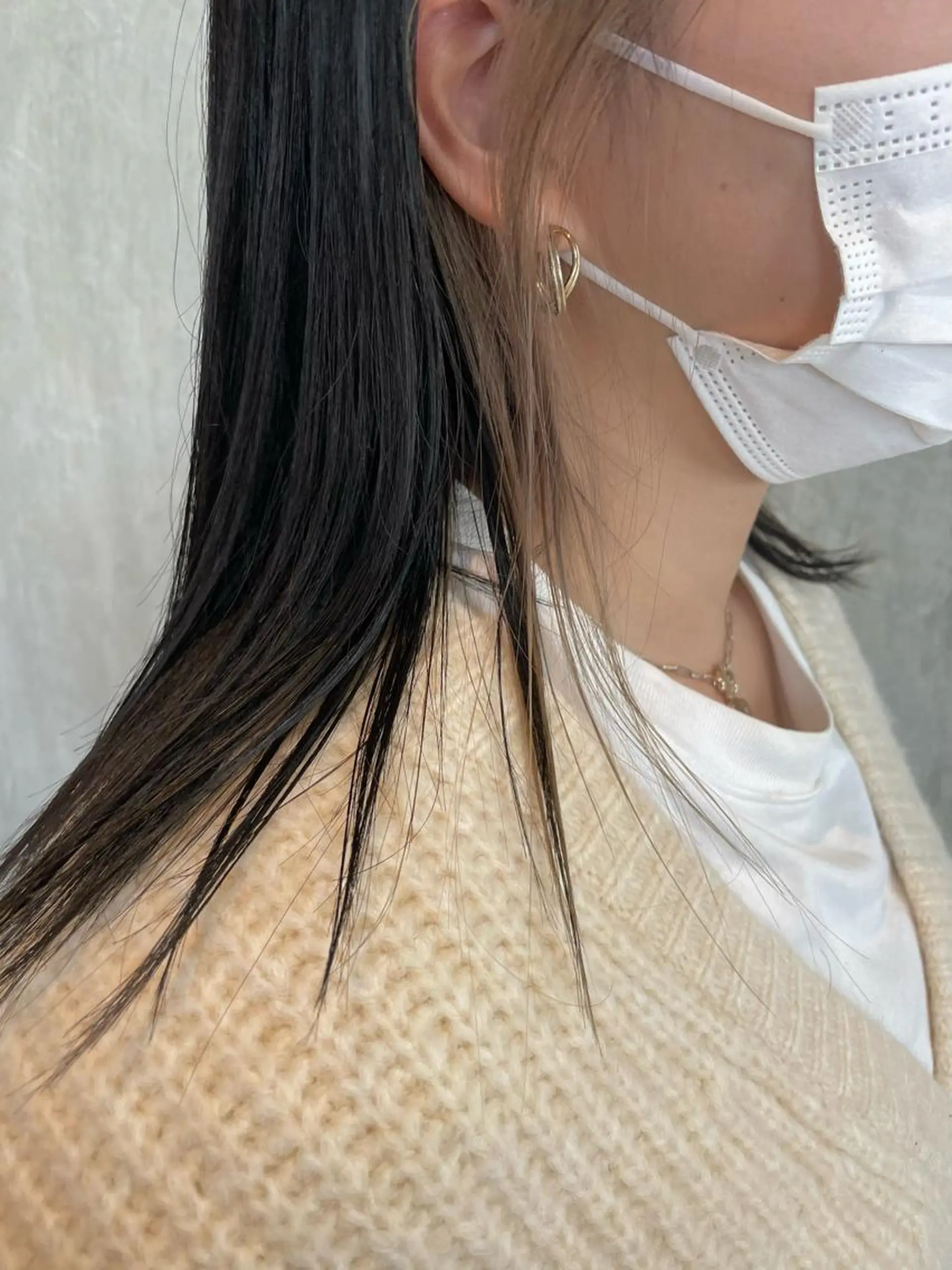 セミロング カラー イヤリングカラー インナーカラー レイヤーカット risako🇰🇷 韓国ヘア/レイヤーのヘアスタイル