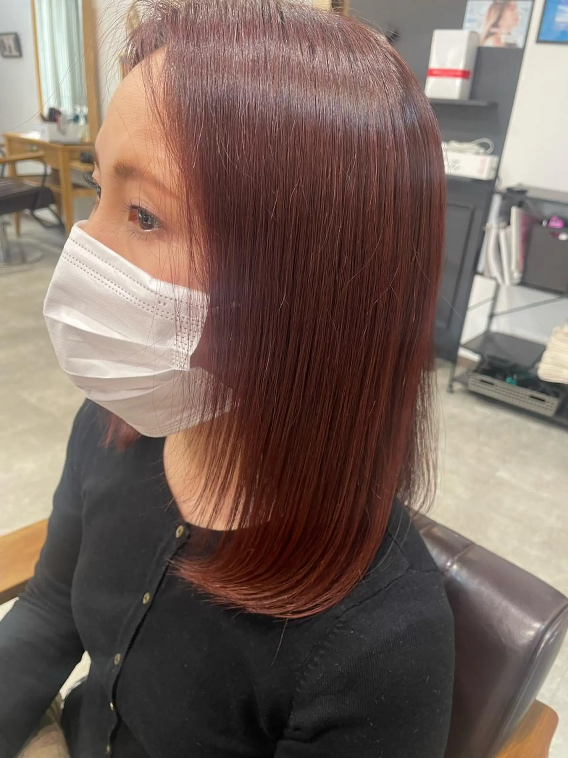 ミディアム カット ヘアカラー トリートメント 木村 真知子のヘアスタイル