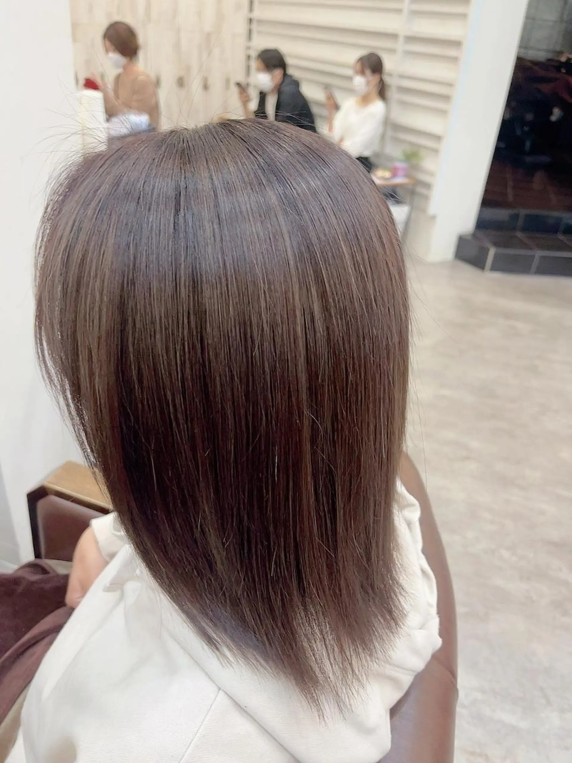 セミロング パーマ カラー ヘアアレンジ セミロングパーマ アディクシーカラー アッシュ バレイヤージュ ミストバング カット ヘアカラー トリートメント 【N°deseo】 吉祥寺のヘアスタイル