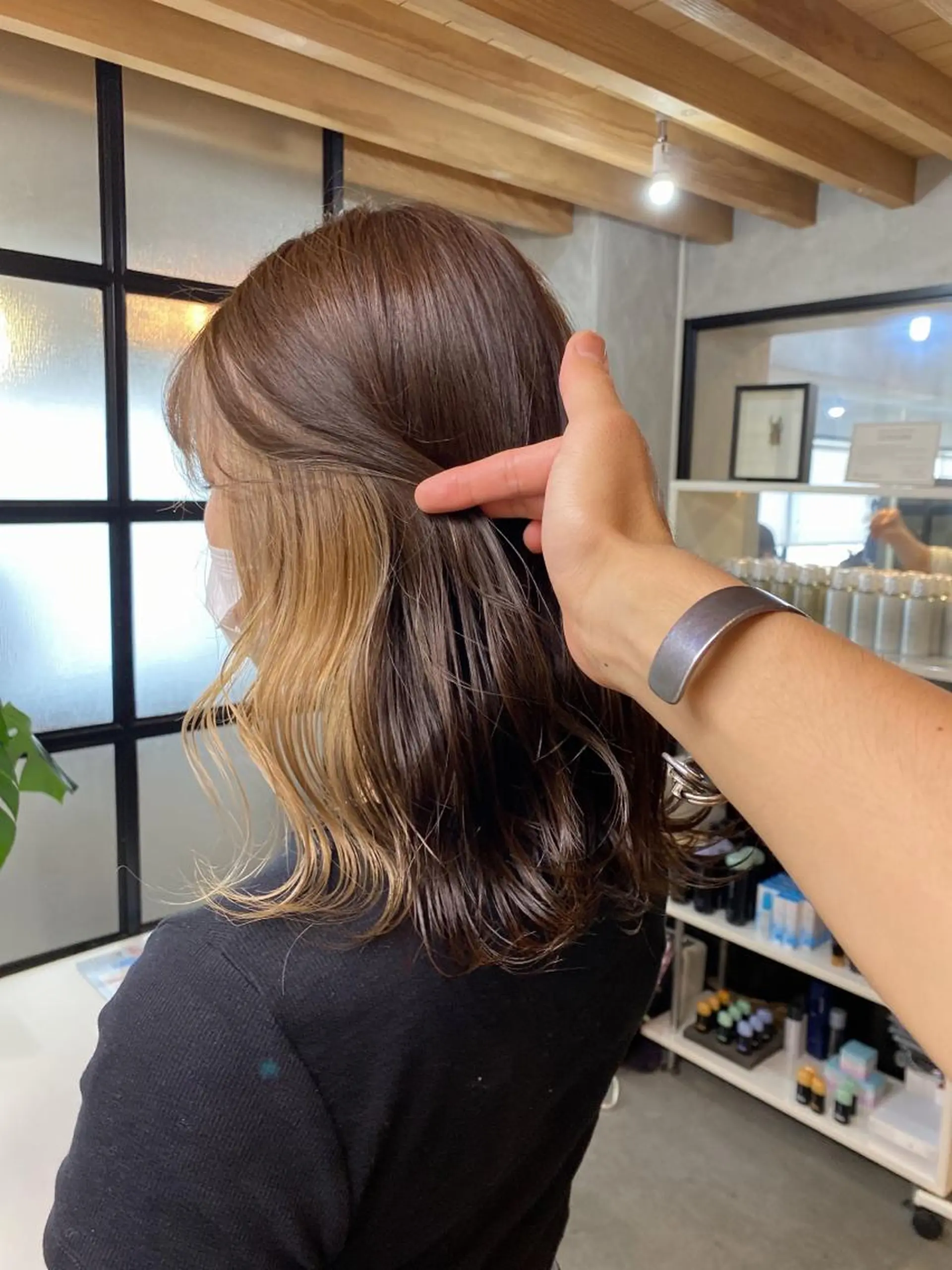 セミロング カラー ヘアアレンジ ヘアカラー 切りっぱなしボブ/ デザインカラー店長のヘアスタイル
