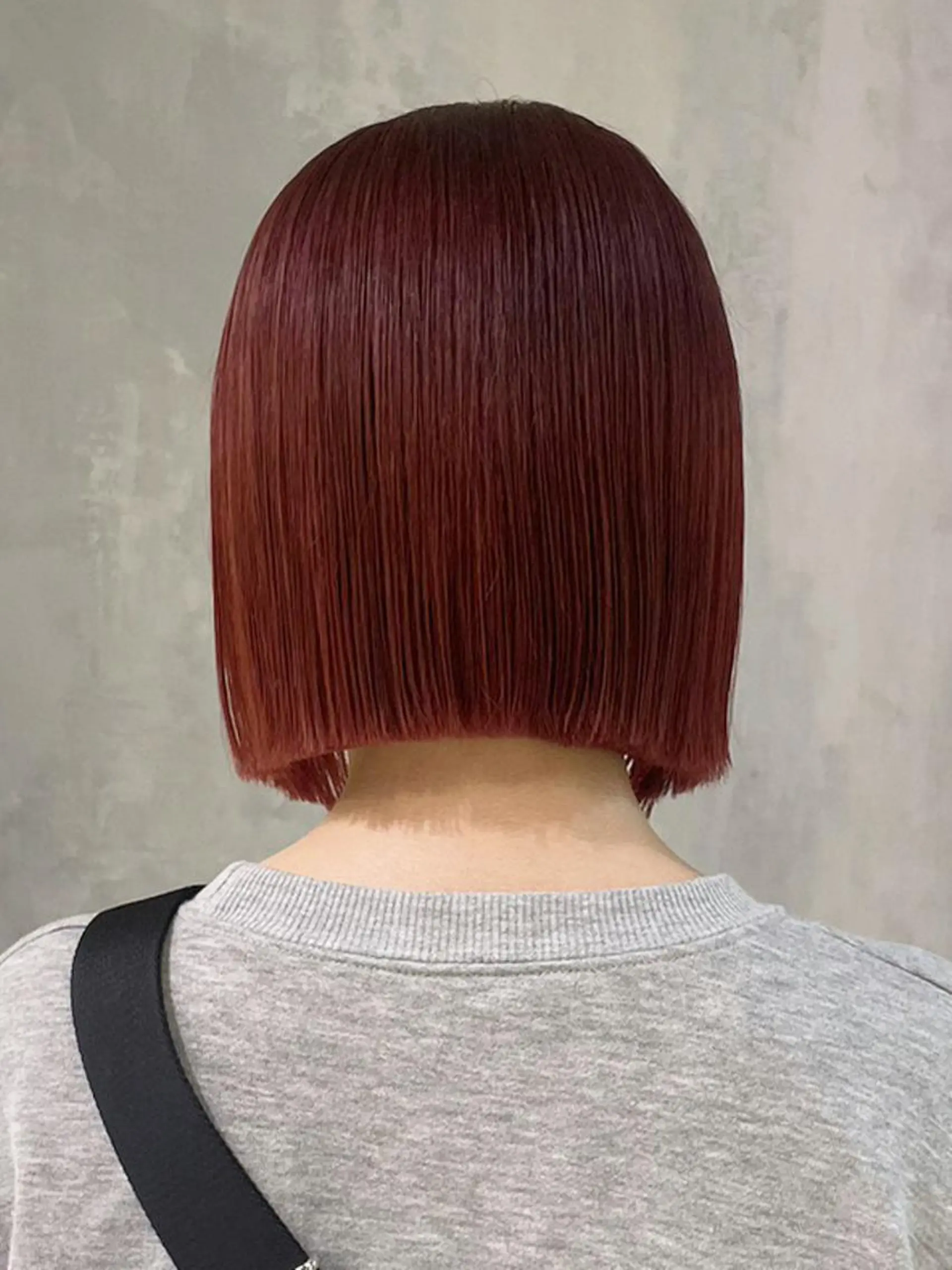 カラー ショート レッドカラー ボブ カット ヘアカラー トリートメント ITbyALBUM 下北沢店のヘアスタイル