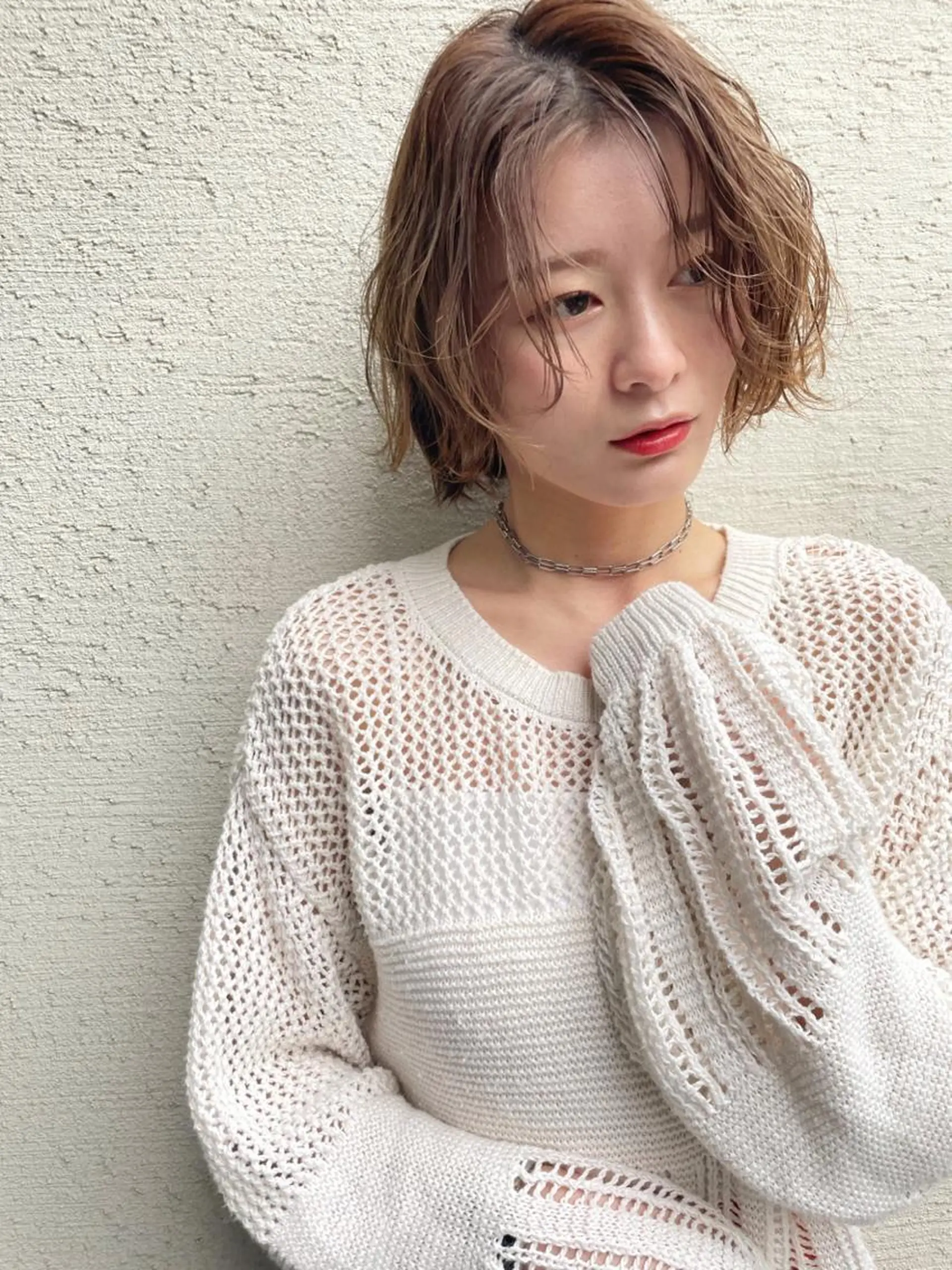 ミディアム カラー パーマ ヘアアレンジ 金森 斗夢のヘアスタイル