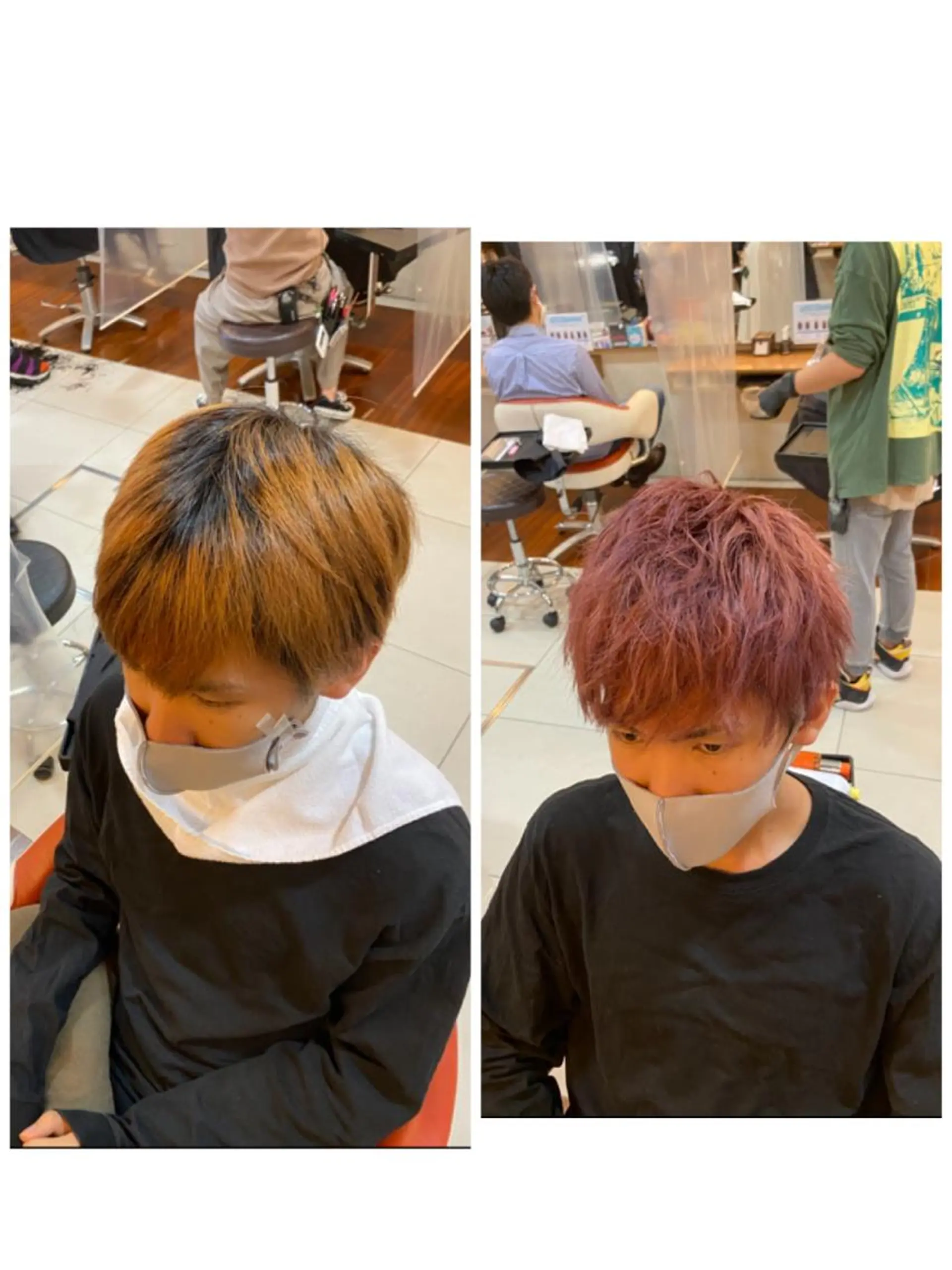 ショート カラー メンズ メンズブリーチ ベージュカラー ブリーチ イルミナカラー ピンクカラー カット ヘアカラー 塩谷黎✨ブリーチ無W カラーメンズパーマ✨のヘアスタイル