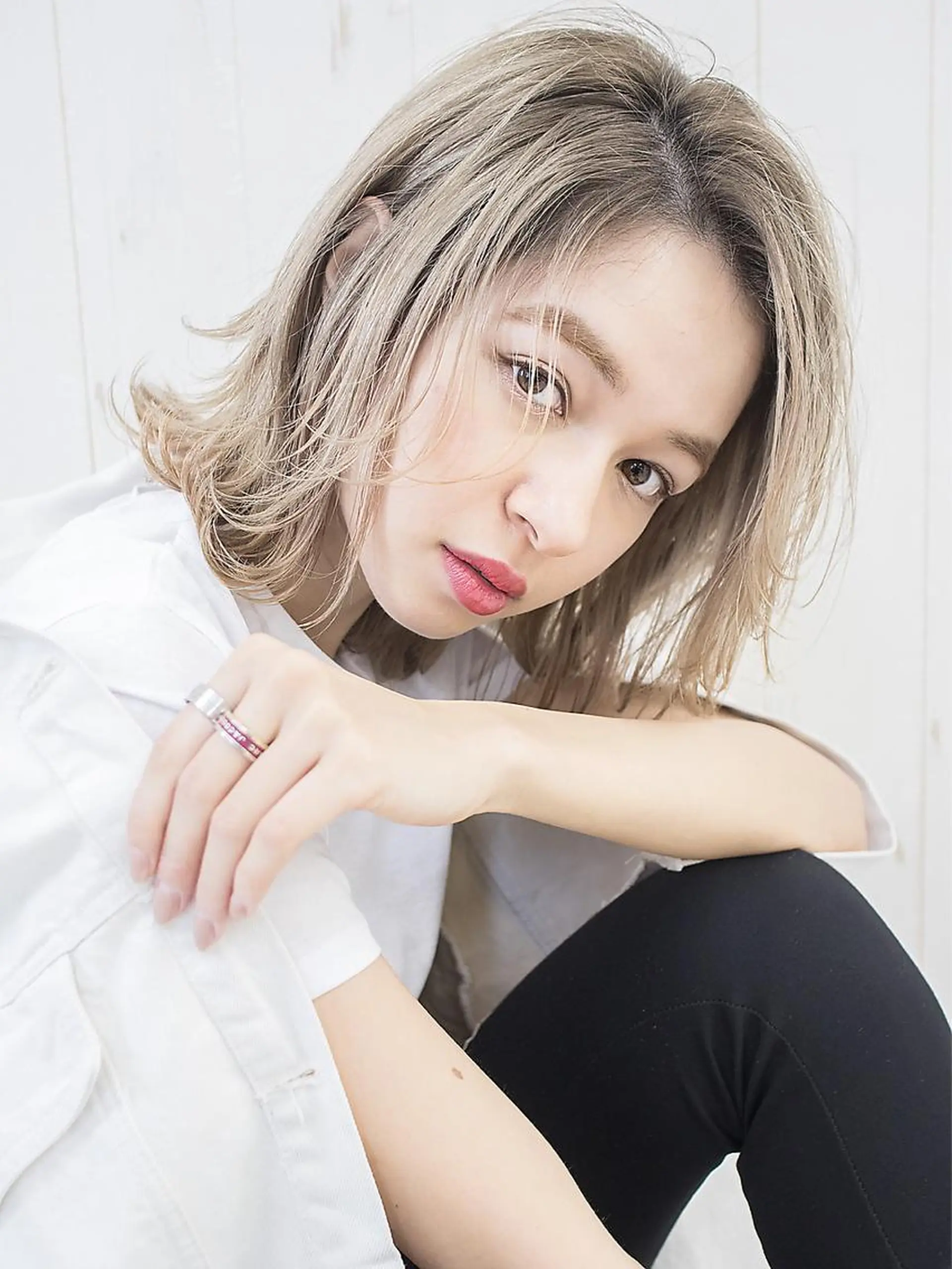 ミディアム カラー ヘアアレンジ ベージュカラー ブリーチ ケアブリーチ カシス ダブルカラー ヘアカラー トリートメント ヘアセット ✨🧸チバ ダイスケ🧸✨のヘアスタイル