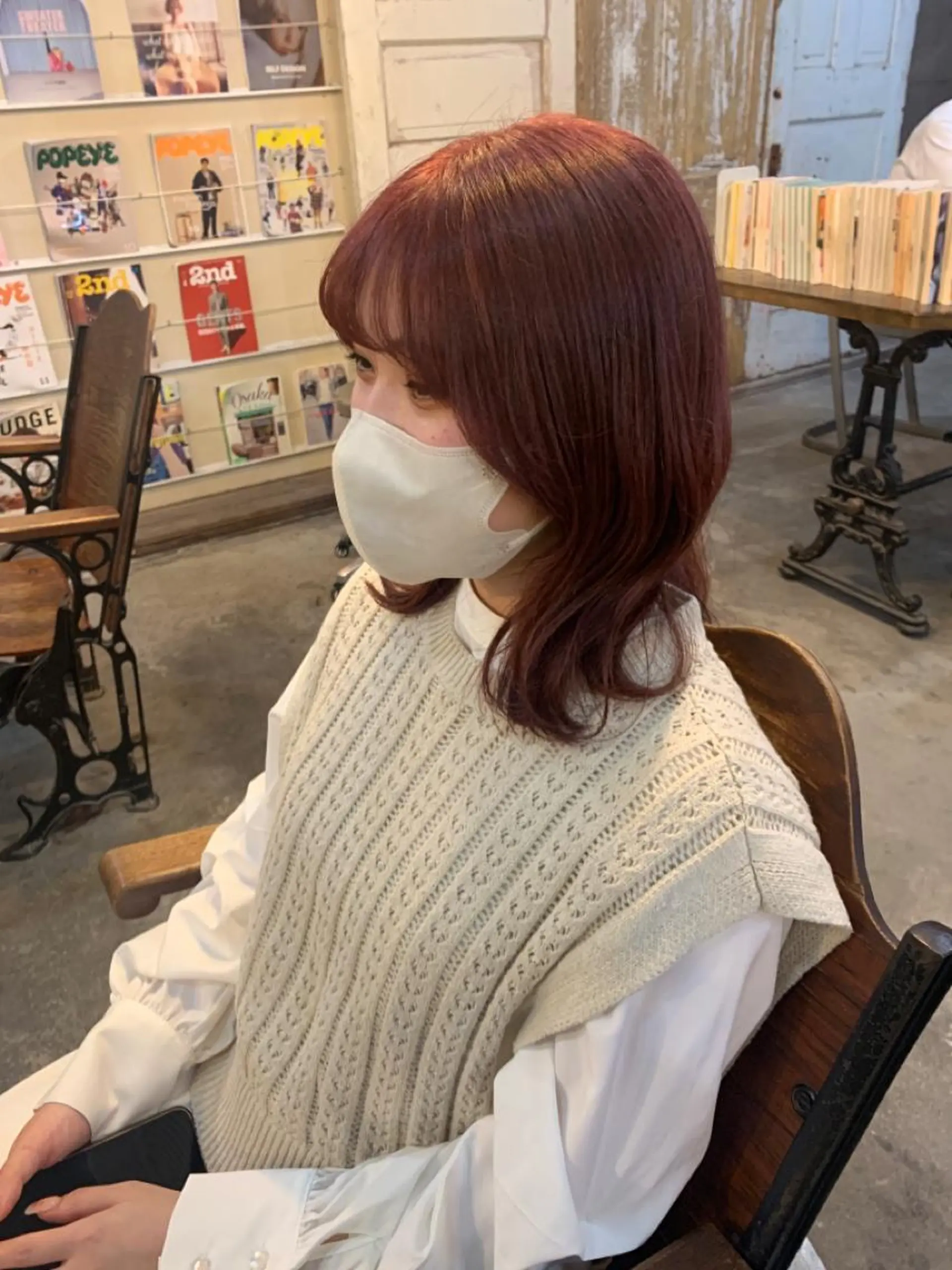 ミディアム カラー ヘアアレンジ キッズ ショートボブ ミディアムパーマ バレイヤージュ ブリーチ ケアブリーチ ヘアカラー 🌈難波🌈ベージュ カラー【ヒロム】のヘアスタイル