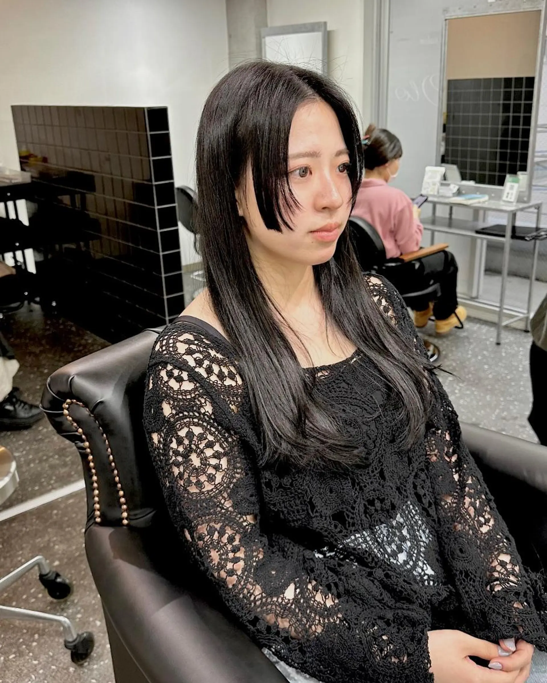 ロング カラー カット ヘアカラー トリートメント 韓国風レイヤー🗝要 暗透カラー📓吉祥寺のヘアスタイル