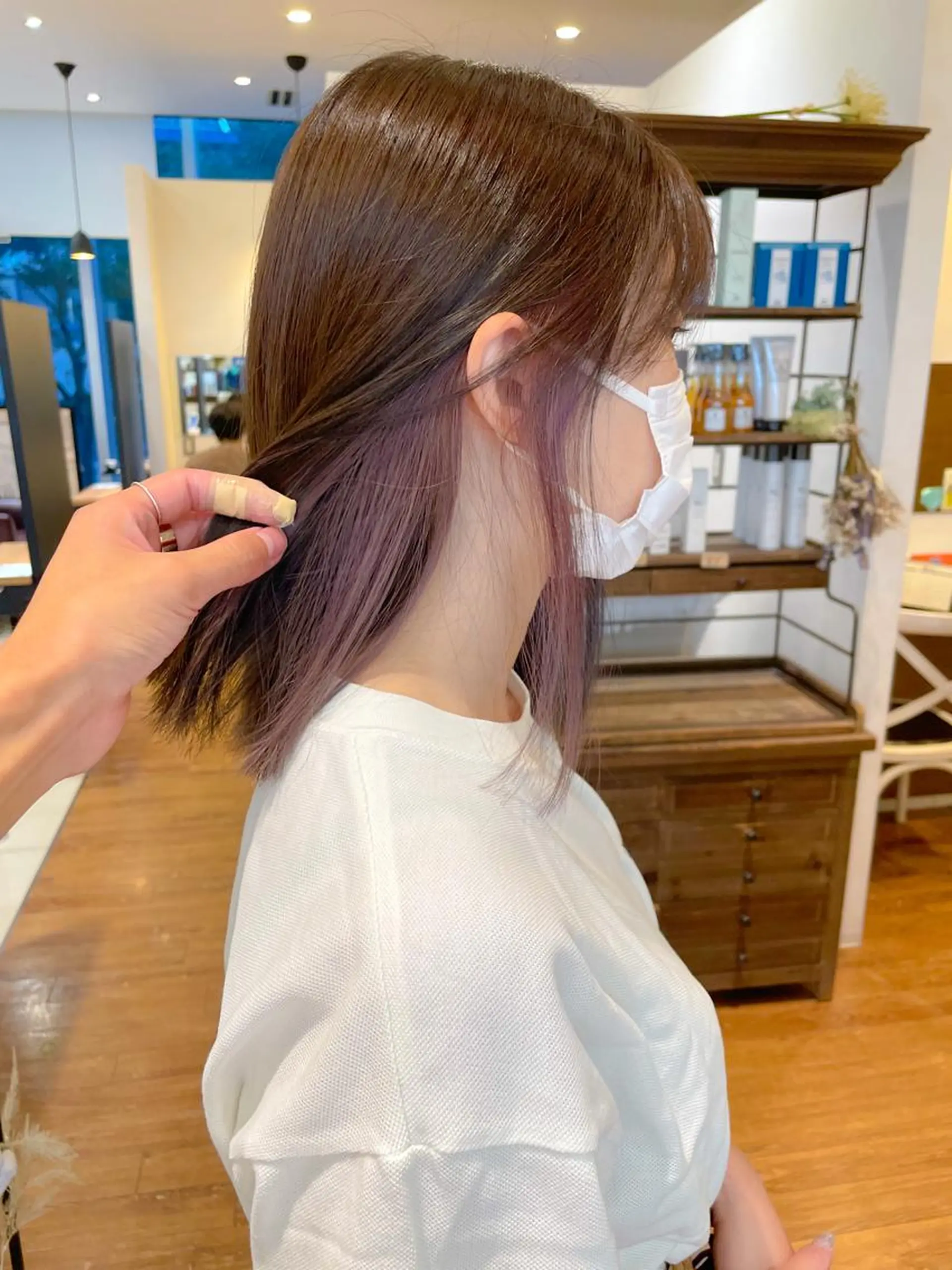 ミディアム カラー ブラウンカラー ラベンダーカラー ラベンダーブラウン ヘアカラー 髪質改善/ブリーチ 田代 龍我のヘアスタイル