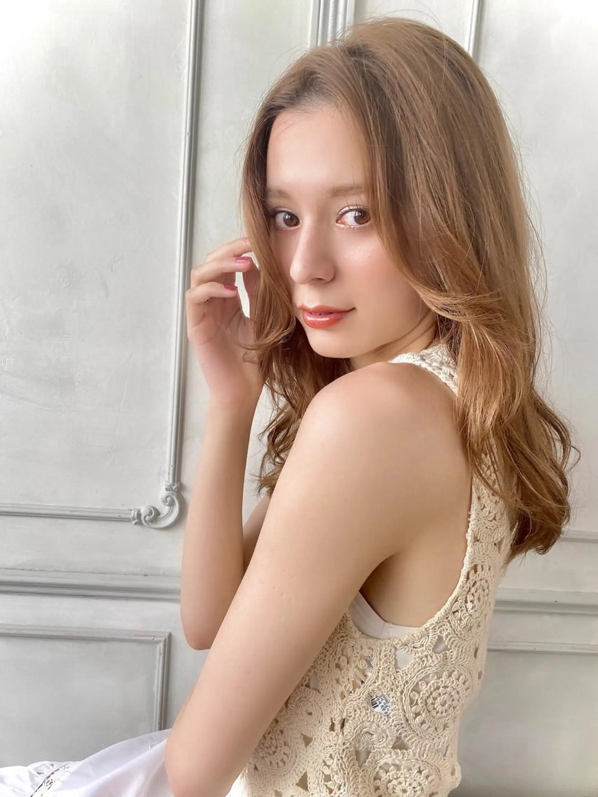 セミロング 韓国風ヘア レイヤーカット カット ヘアカラー トリートメント ヘッドスパ ♥️ボブ韓国風ヘア ♥️久保田夢美のヘアスタイル