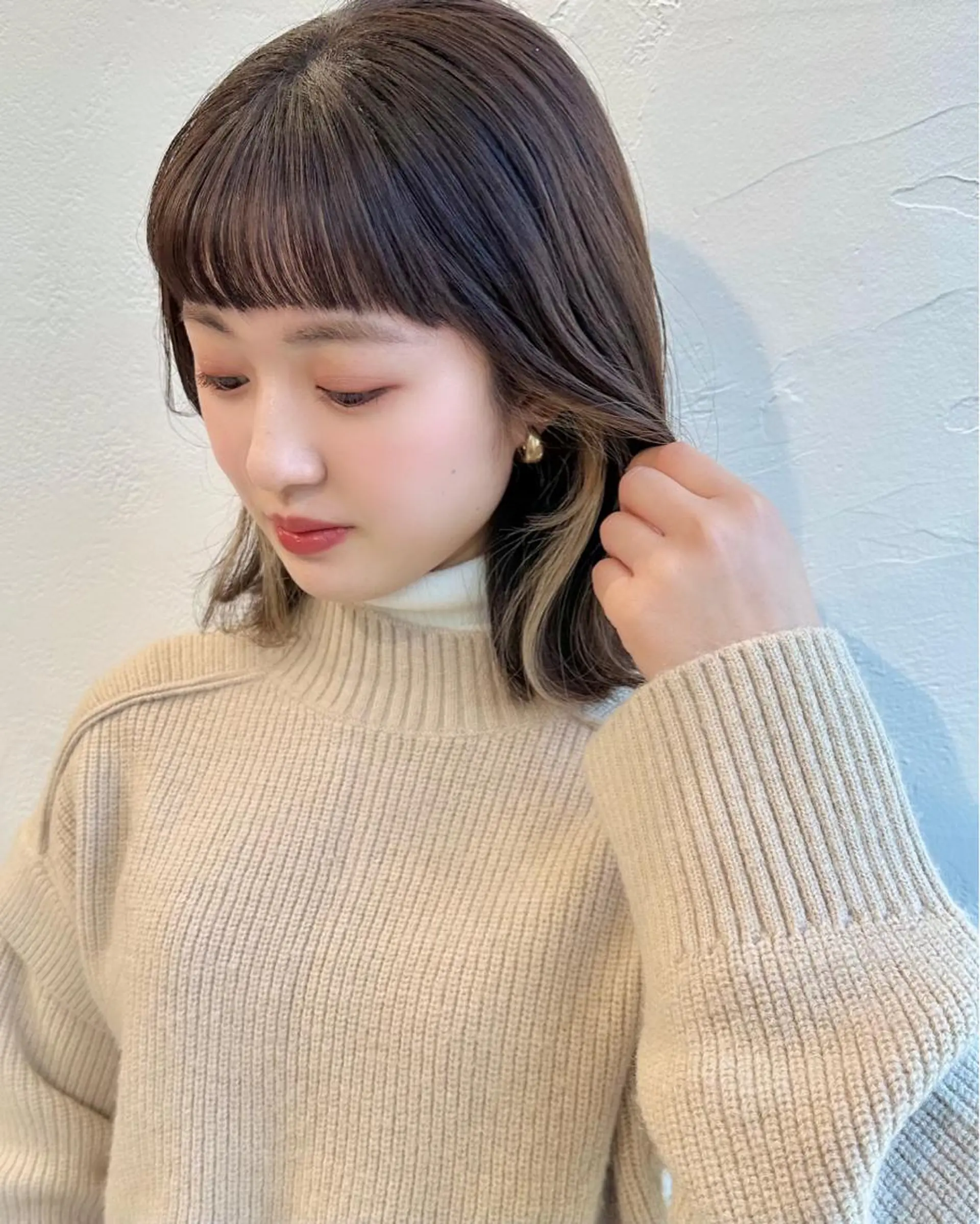 ミディアム カラー イヤリングカラー カット ヘアカラー トリートメント インナーカラー/レイ ヤーカット♡/マキシのヘアスタイル