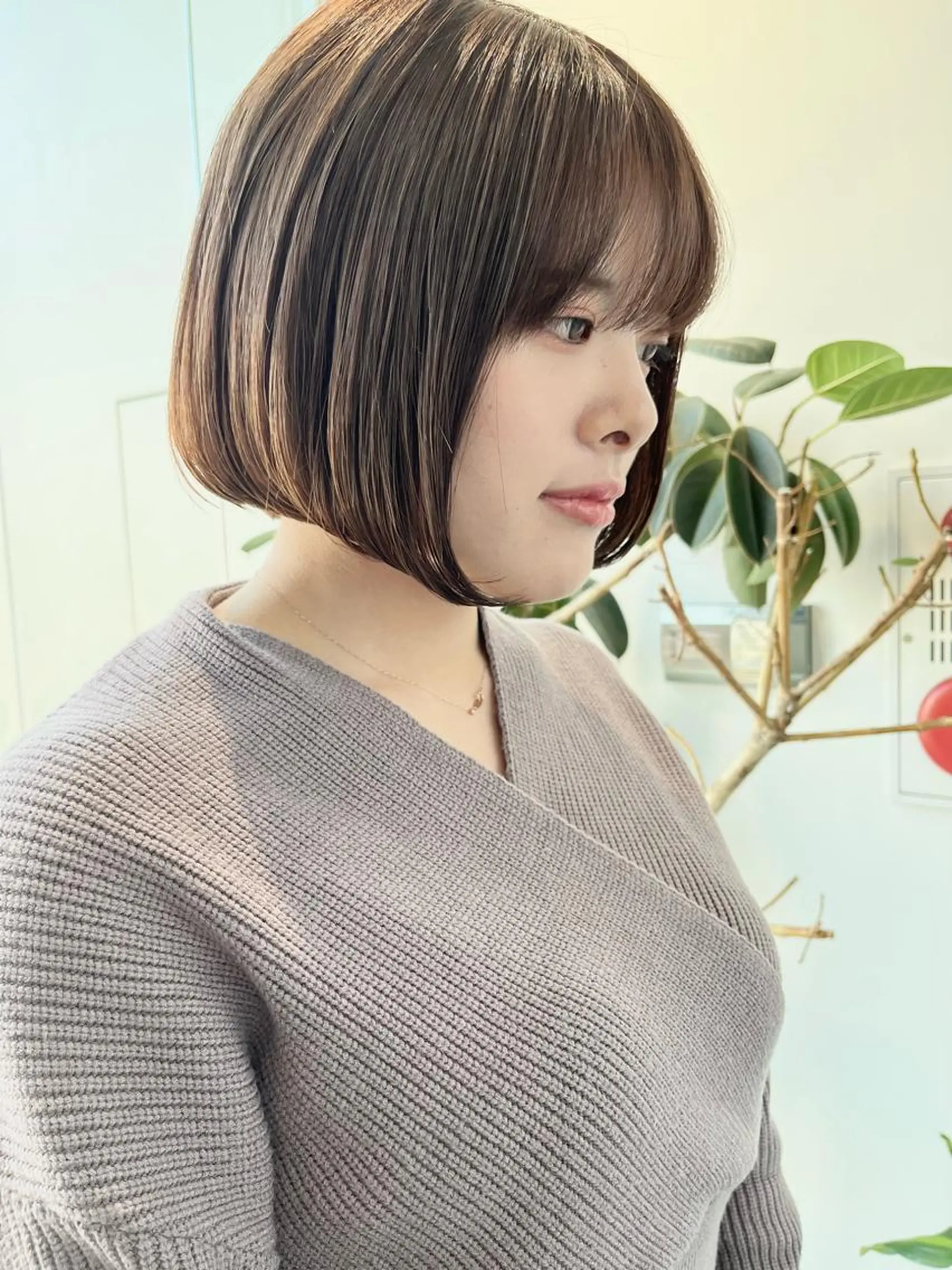 ミディアム カラー パーマ ヘアアレンジ トリートメント ヘッドスパ ヘアセット 透明感/オリーブ/ グレージュ/YUKAのヘアスタイル