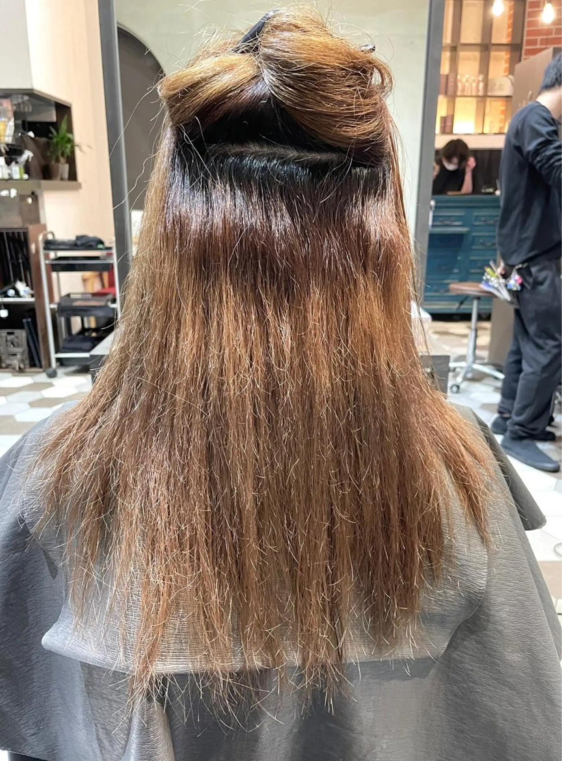 ロング カット 縮毛矯正 韓国風🫧髪質改善 村上　蒼生のヘアスタイル