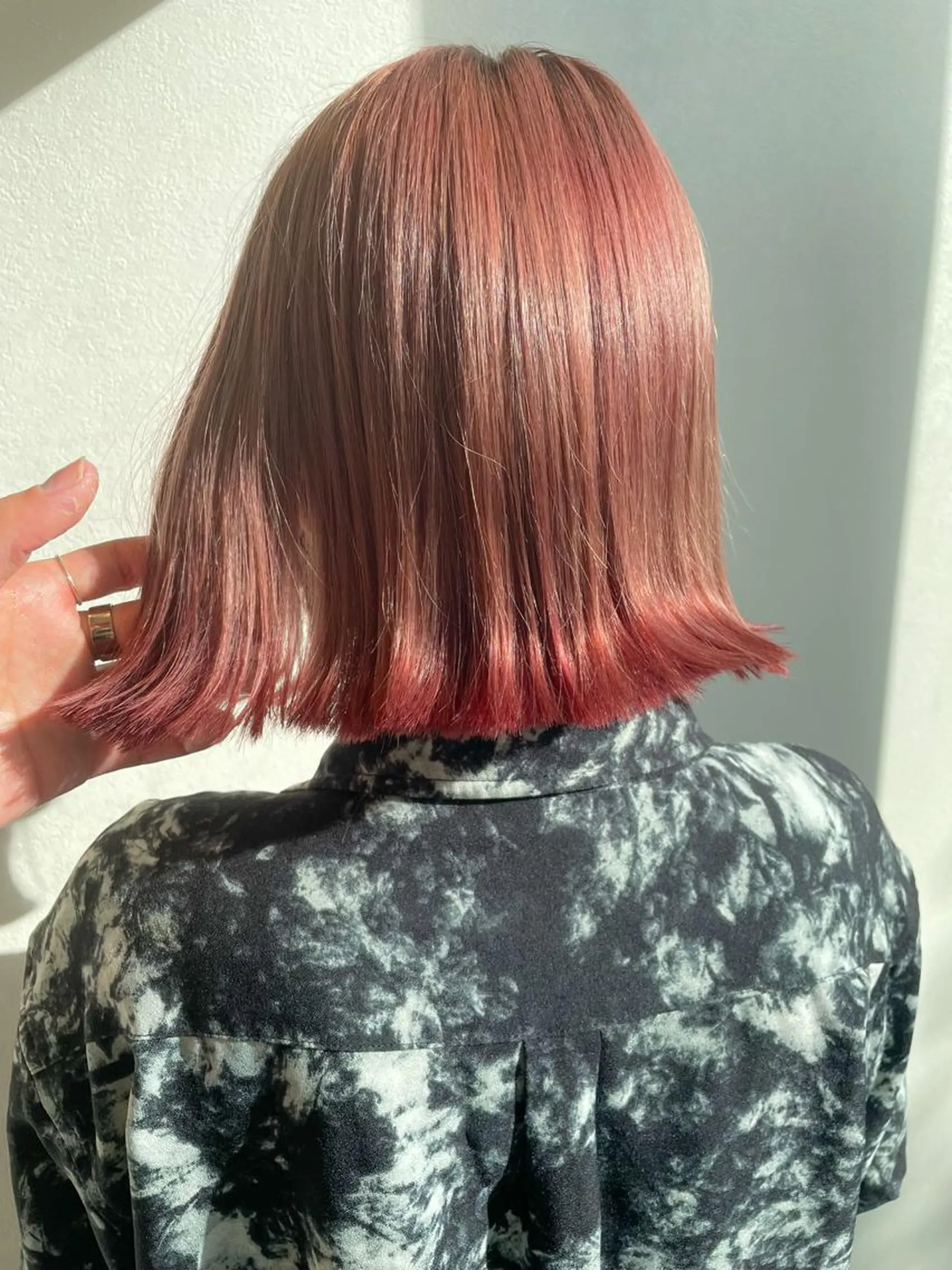 ショート カラー ピンクカラー レッドカラー ヘアカラー トリートメント 髪質改善/ブリーチ 田代 龍我のヘアスタイル