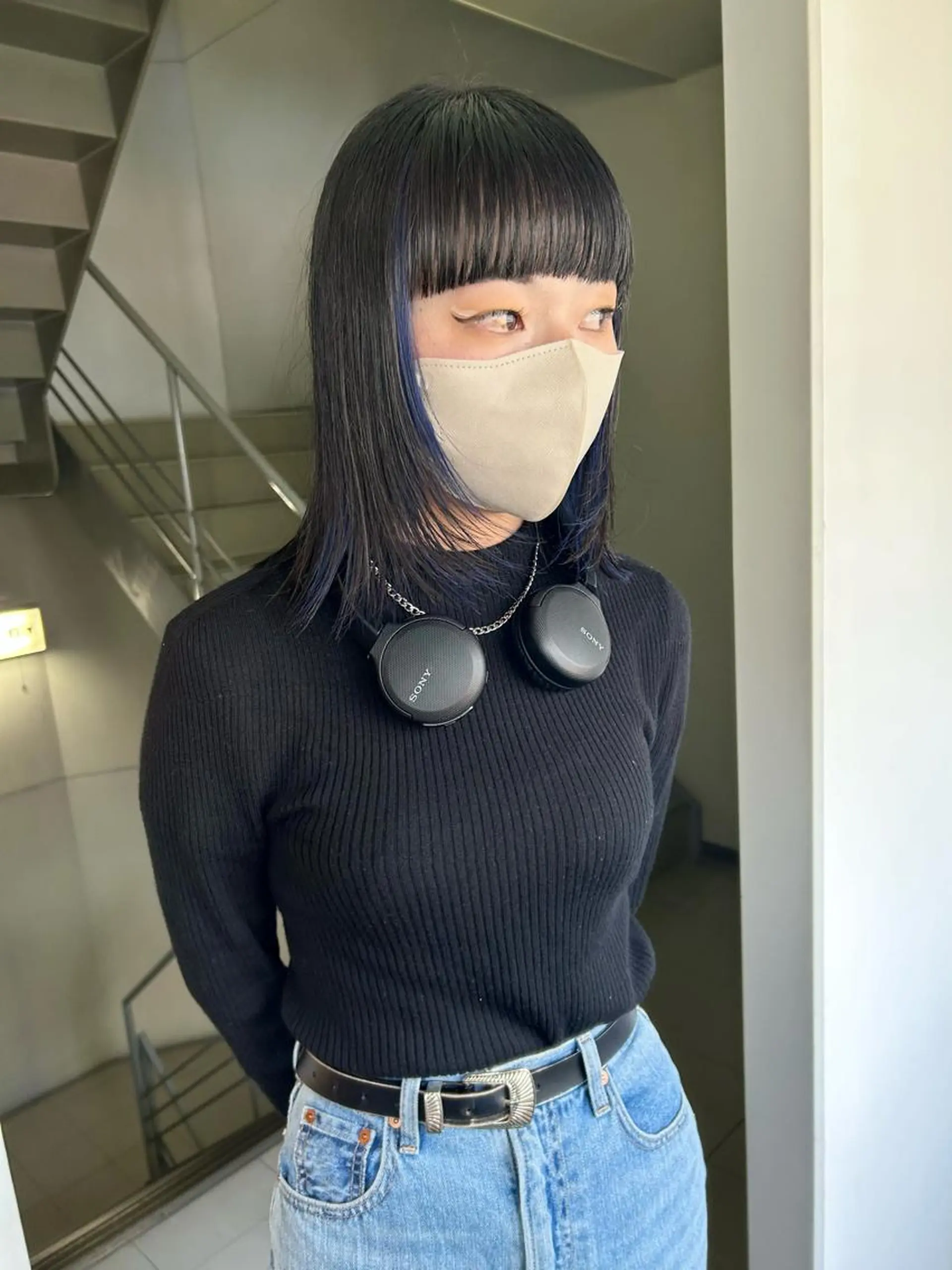 ミディアム カラー パーマ ヘアアレンジ 髪と音処　マトぺ所属・デザインカラー/ボブ ブリーチカラー/ユリのヘアスタイル