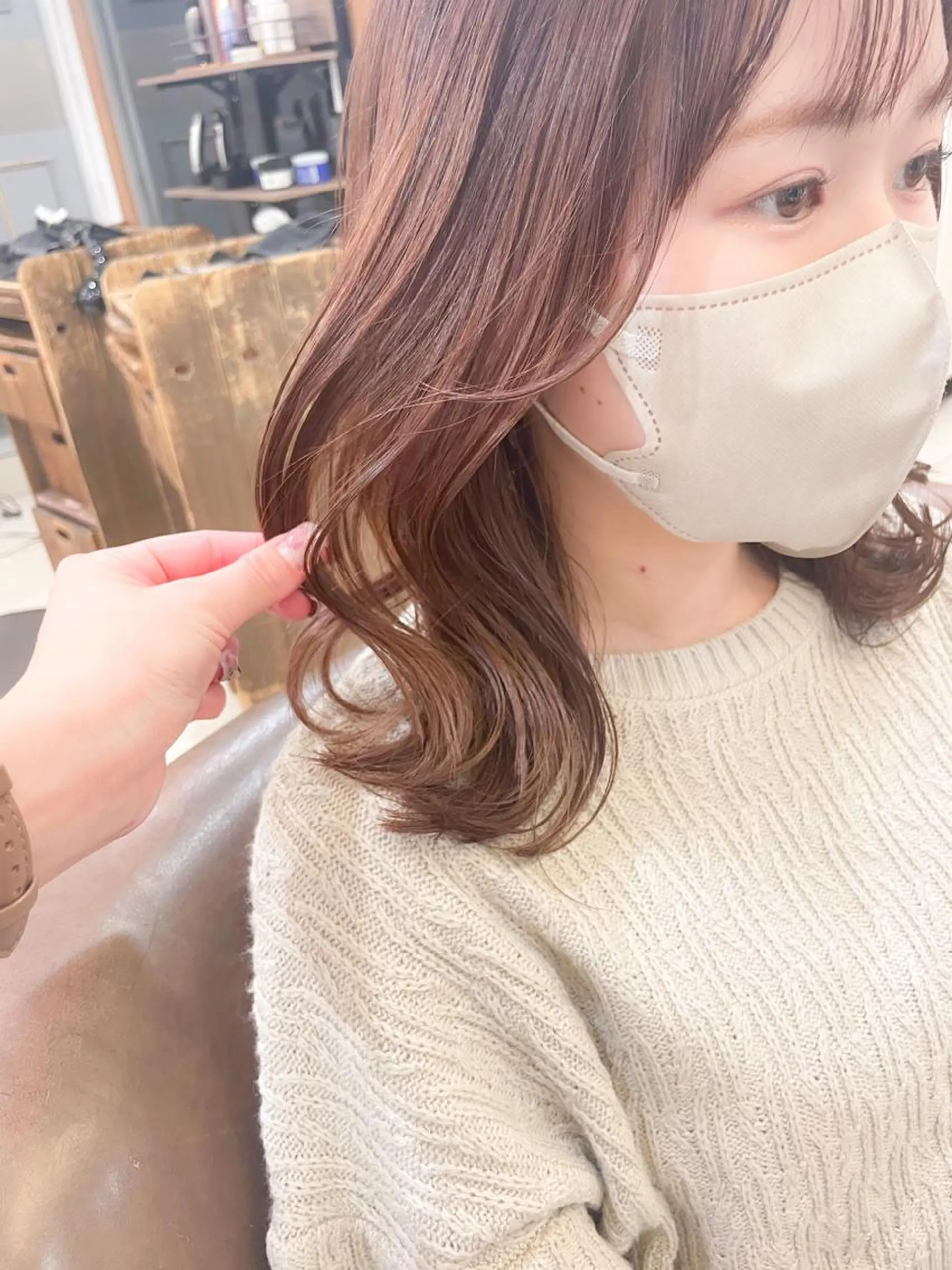 ミディアム カラー ベージュカラー ラベンダーカラー ラベンダーベージュ ピンクカラー ピンクベージュ カット ヘアカラー ✨カラー支持No.1 🧸ワキ カナコ🧸のヘアスタイル