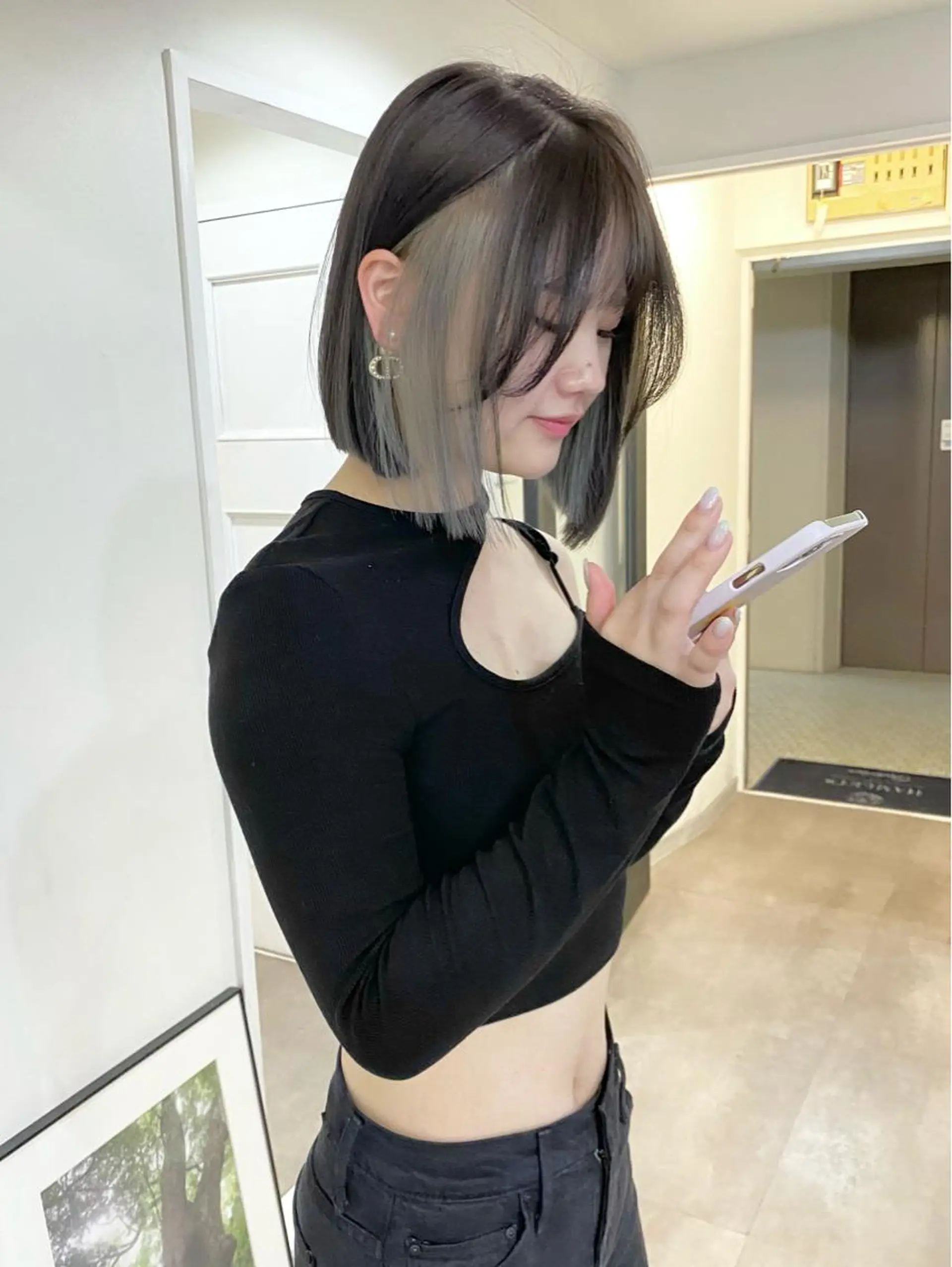 ミディアム 切りっぱなしボブ ボブ カット 名古屋/髪質改善 /ミサトのヘアスタイル