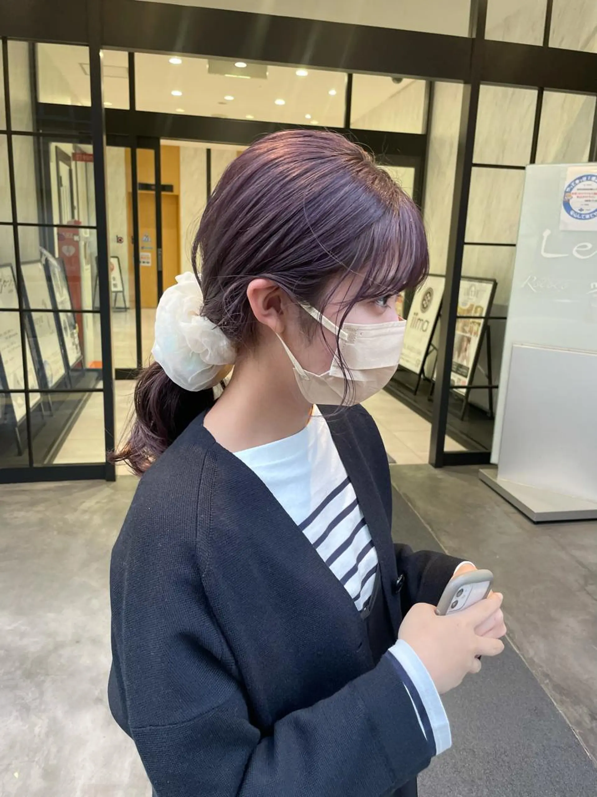 セミロング カラー グレージュ ラベンダーカラー ラベンダーグレージュ ラベンダーグレー ラベンダーピンク yohaku misakiのヘアスタイル