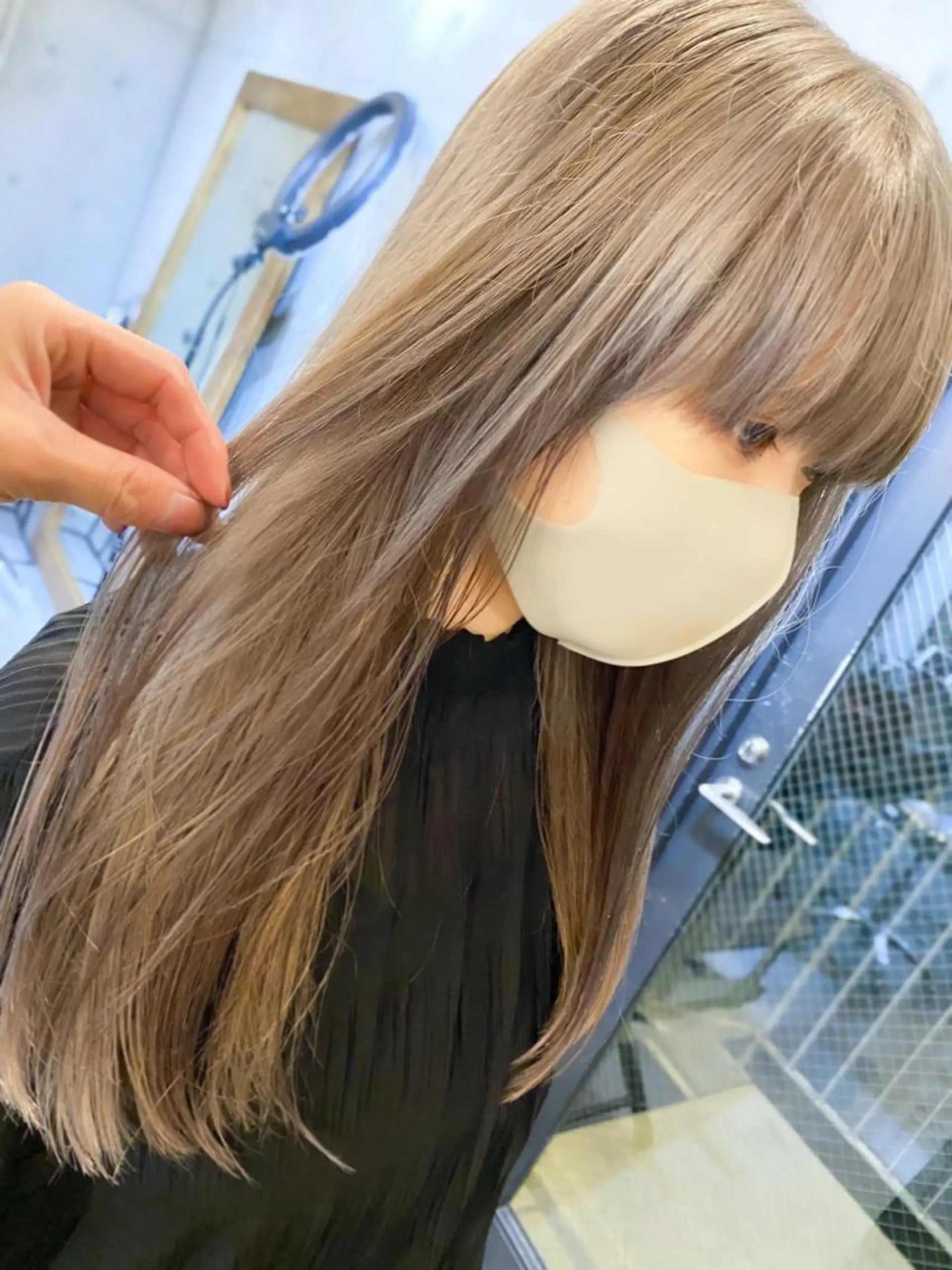 ロング カラー 艶髪ブリーチ 永井竜也のヘアスタイル
