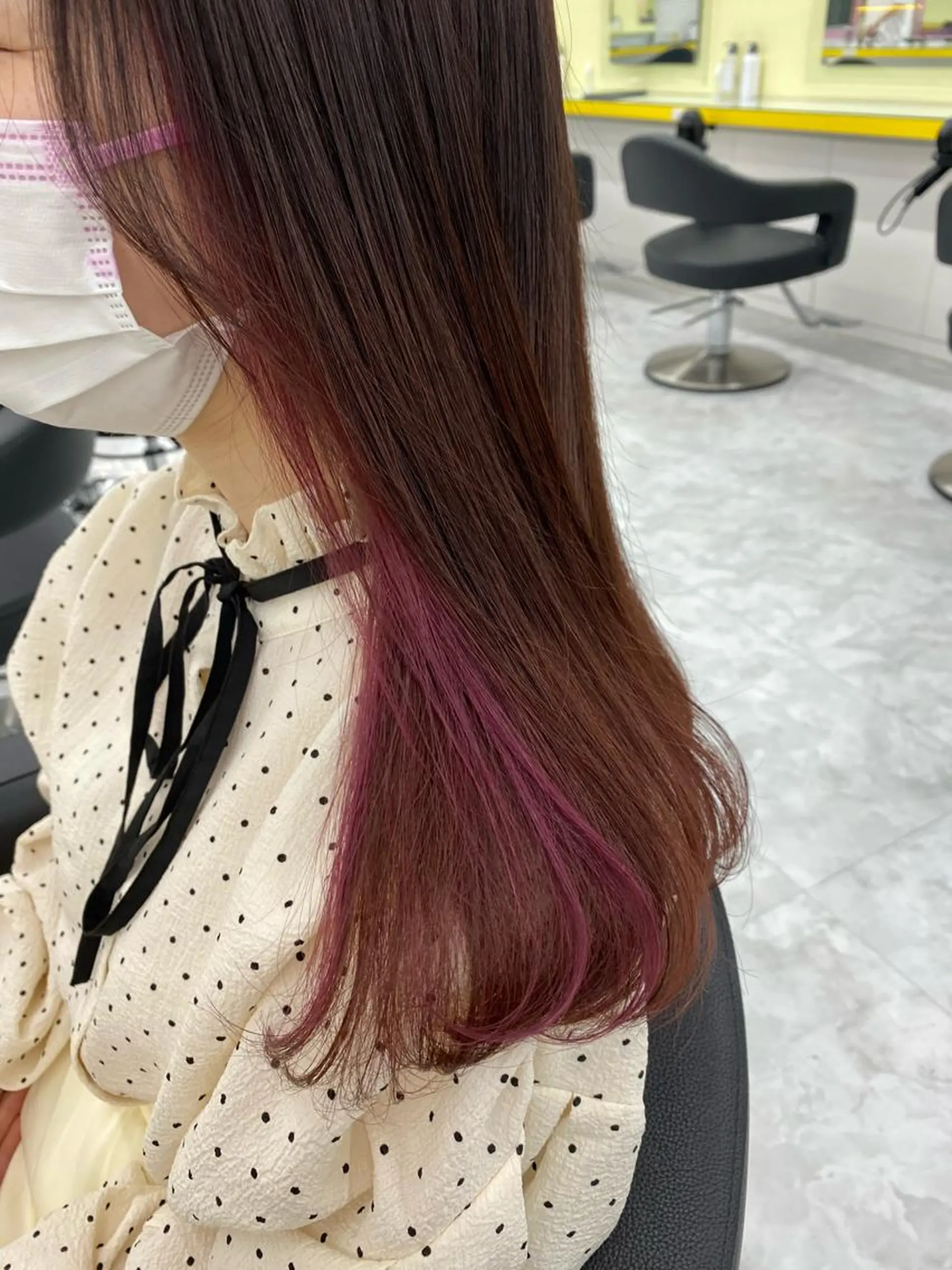 セミロング カラー パーマ ヘアアレンジ メンズ キッズ ネイル マツエク・マツパ アイブロウ イヤリングカラー ピンクカラー 眉カラー カラーマツエク ピンク linette所属・🐩推し活🐩 FUTABA🍒のヘアスタイル