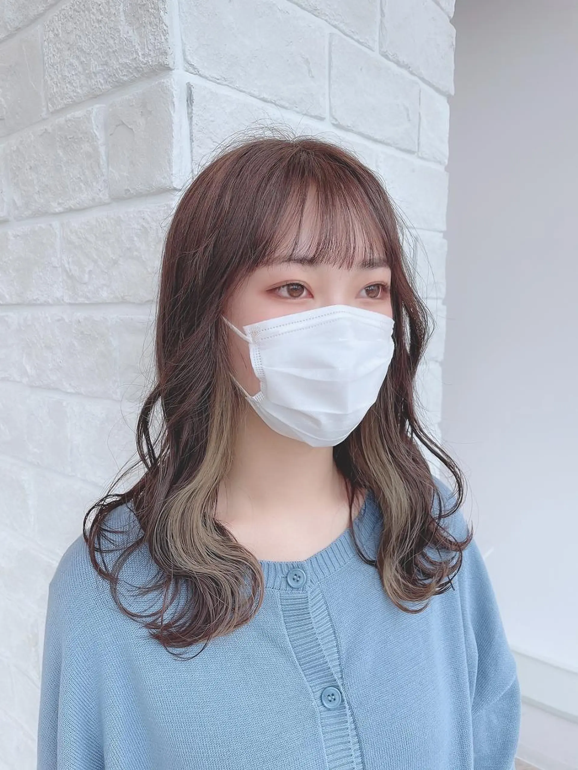 セミロング カラー インナーカラー 卒業式のヘアスタイル カット ヘアカラー ANGELICA JR奈良店のヘアスタイル