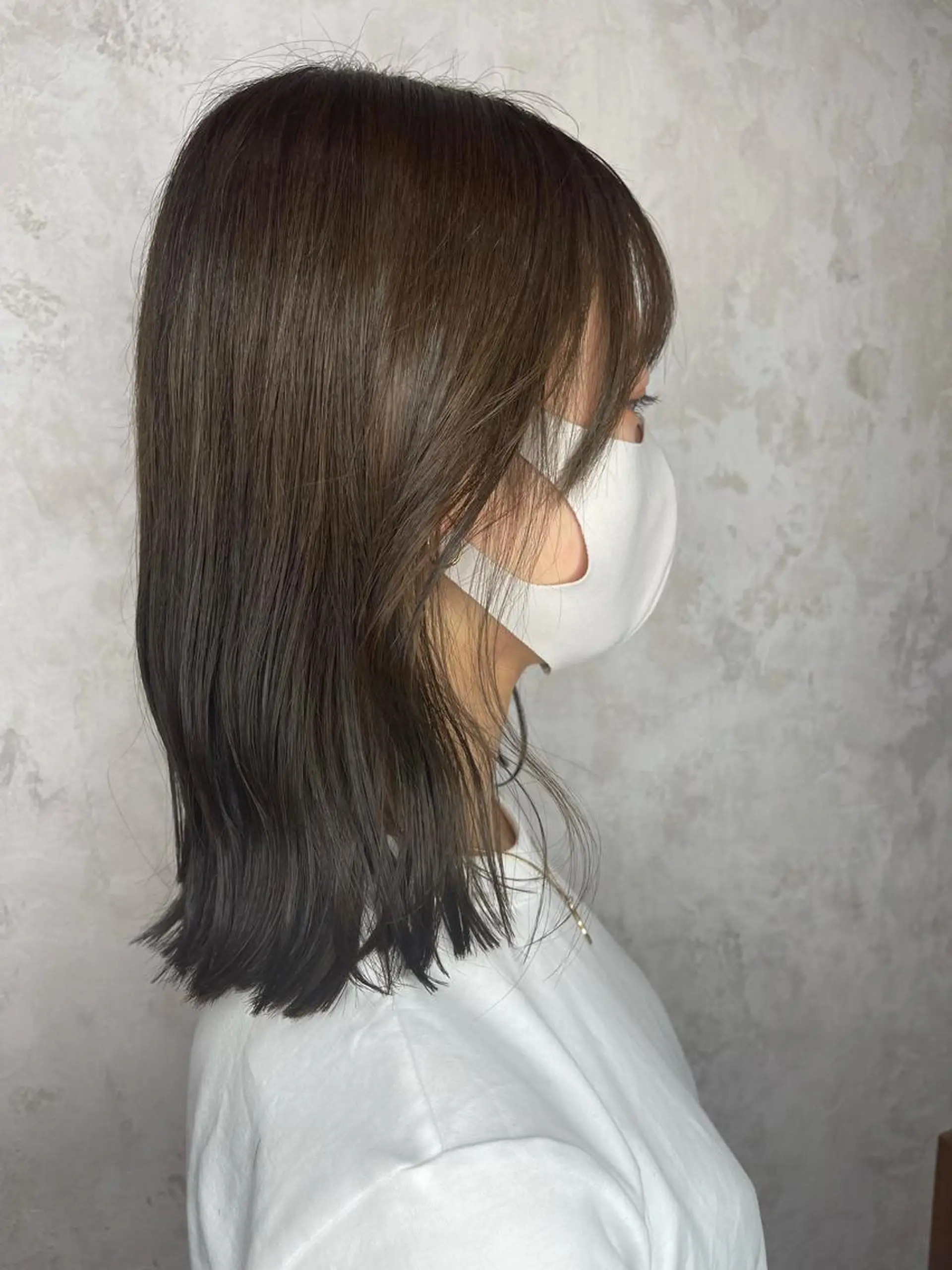 ミディアム かめい りなのヘアスタイル