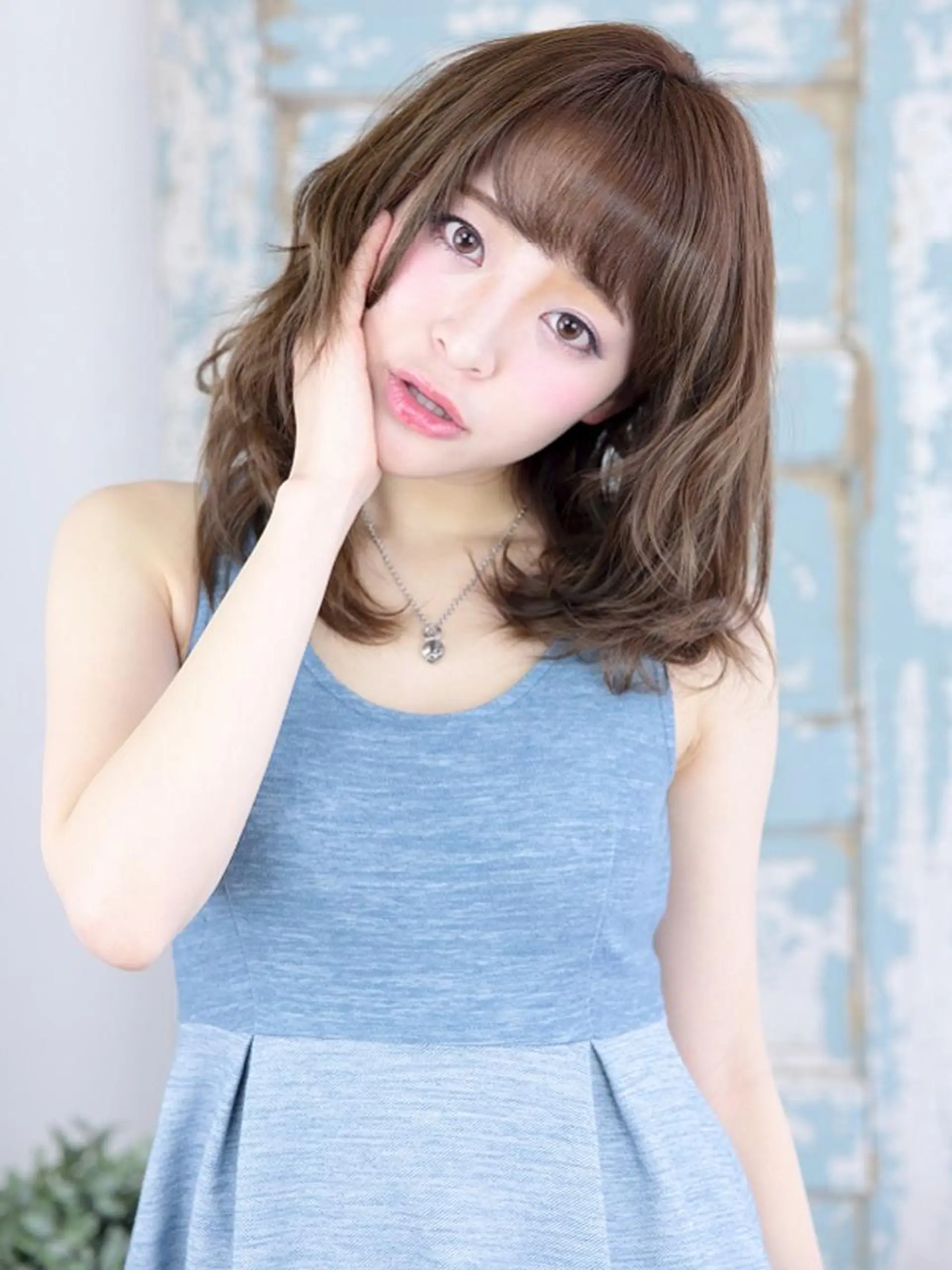 ミディアム カラー パーマ 透明感カラー 小顔カット 🌿flencia 丸　和博🌿のヘアスタイル