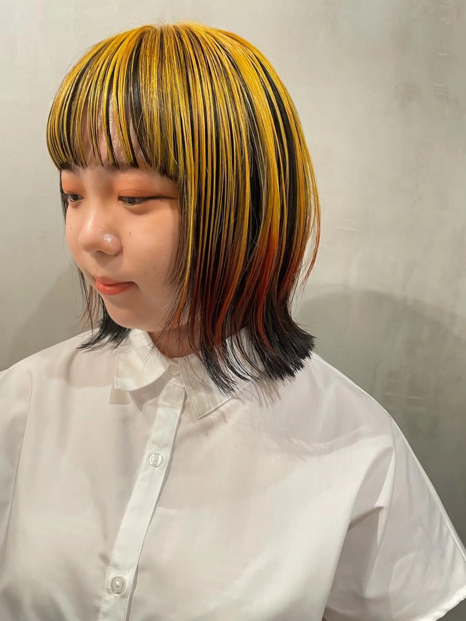 ミディアム カラー ヘアカラー トリートメント 優 作のヘアスタイル