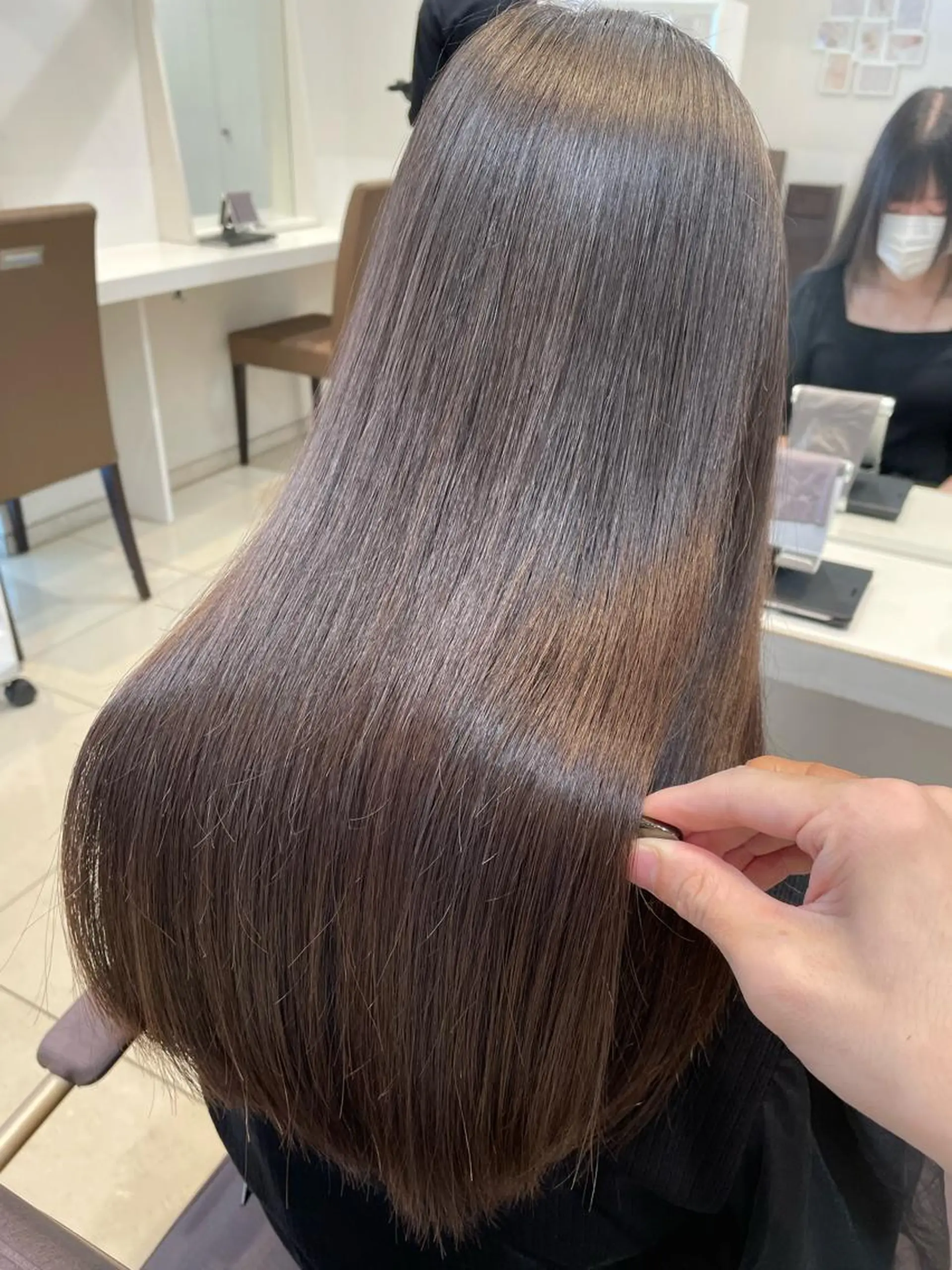 ロング カラー 髪質改善 トリートメント ヘアカラー トリートメント 韓国レイヤー/髪質 改善カラー/れんのヘアスタイル