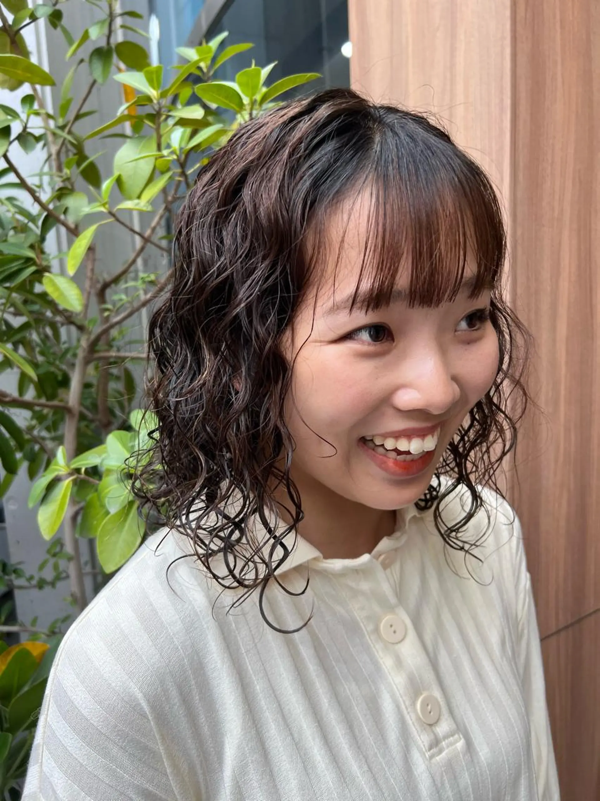 ミディアム パーマ しみず さくら🌸のヘアスタイル