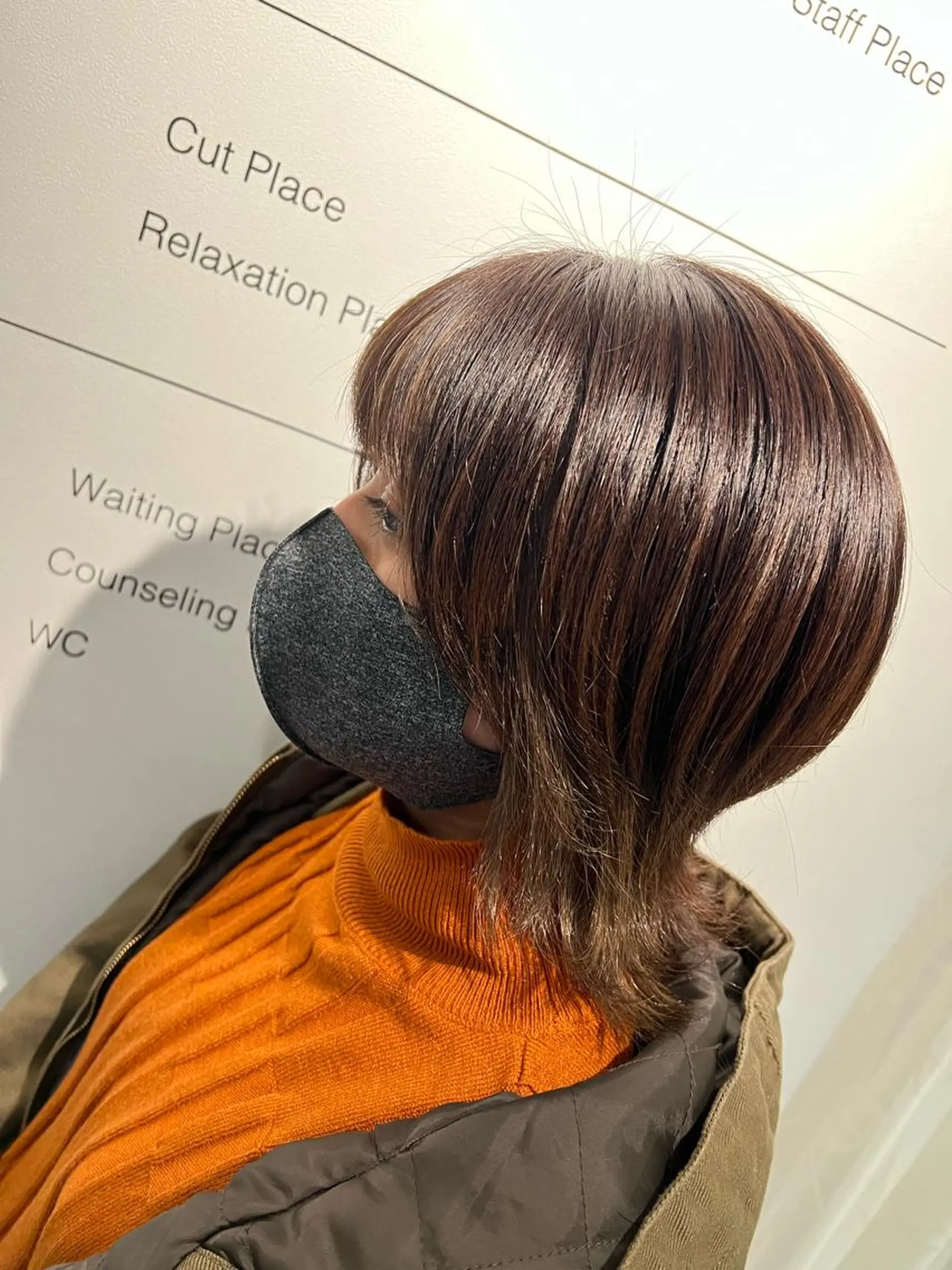 ミディアム カラー ヘアアレンジ カット ヘアカラー APREKO SAYAKAのヘアスタイル