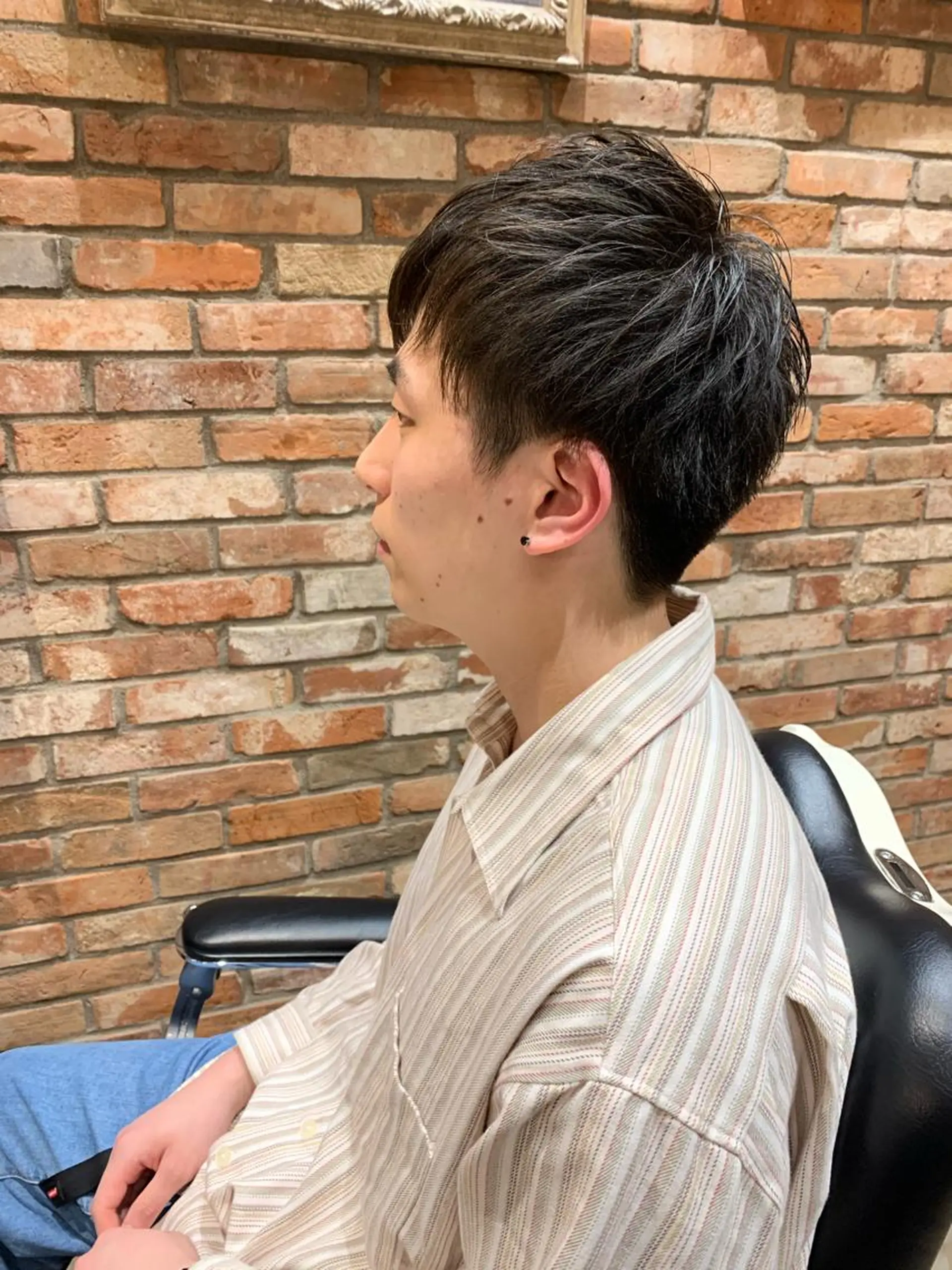 ミディアム メンズ HIROGINZAプレミアムバーバー赤坂店所属・田中 千恩のヘアスタイル