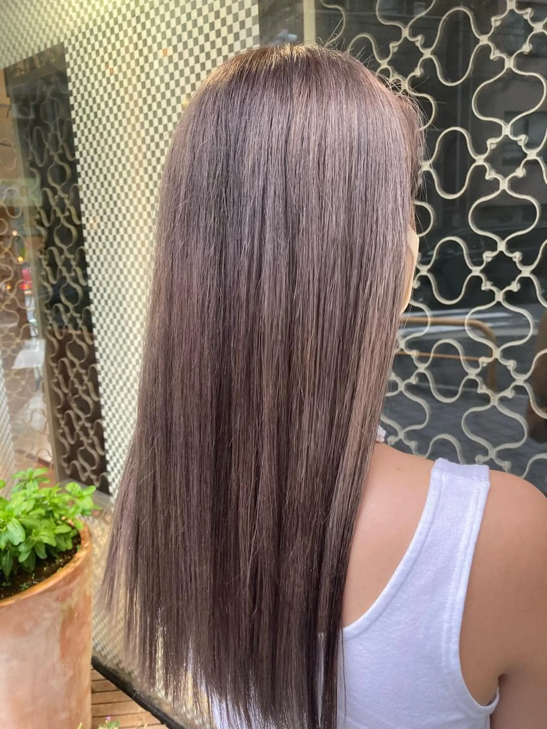 ロング カラー アディクシーカラー ブリーチ バイオレットカラー 宮原 佳苗のヘアスタイル