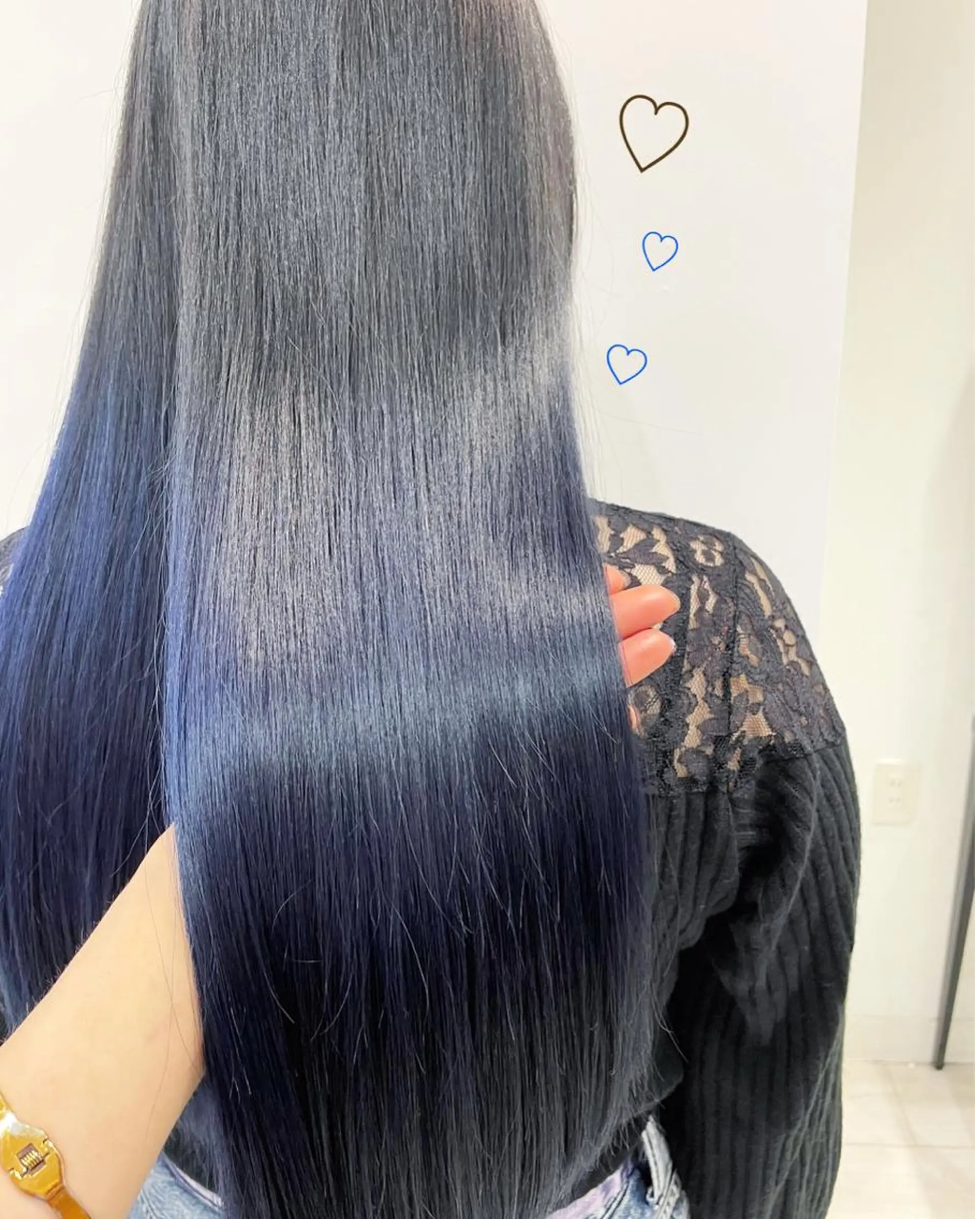 ロング カラー グラデーションカラー ネイビーカラー カット トリートメント EMANON新宿東口所属・新宿駅近♡ ♡個室♡三都季🌜のヘアスタイル