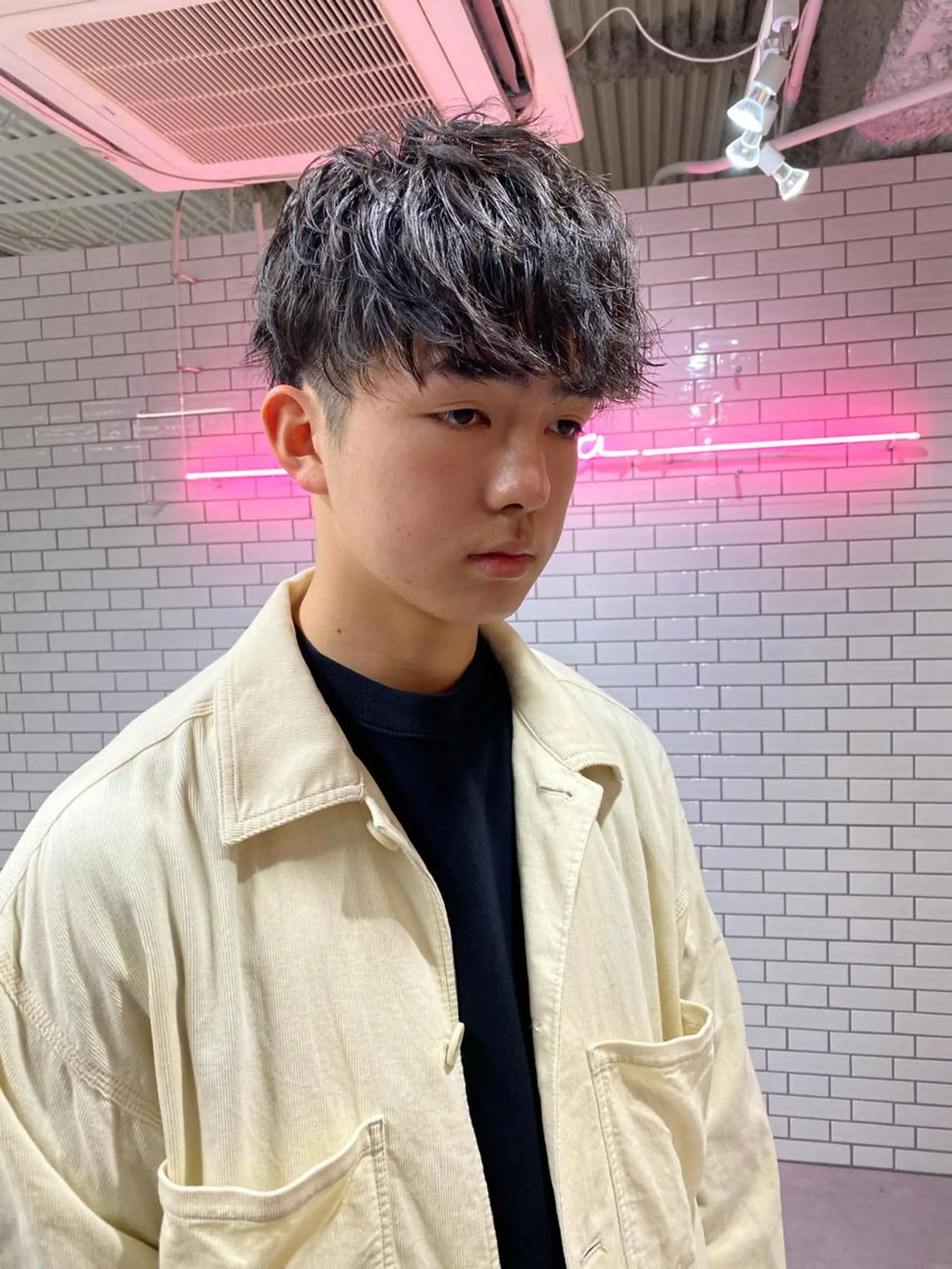 パーマ メンズ マッシュ メンズパーマ 心斎橋本町メンズ 美容師ユースケのヘアスタイル