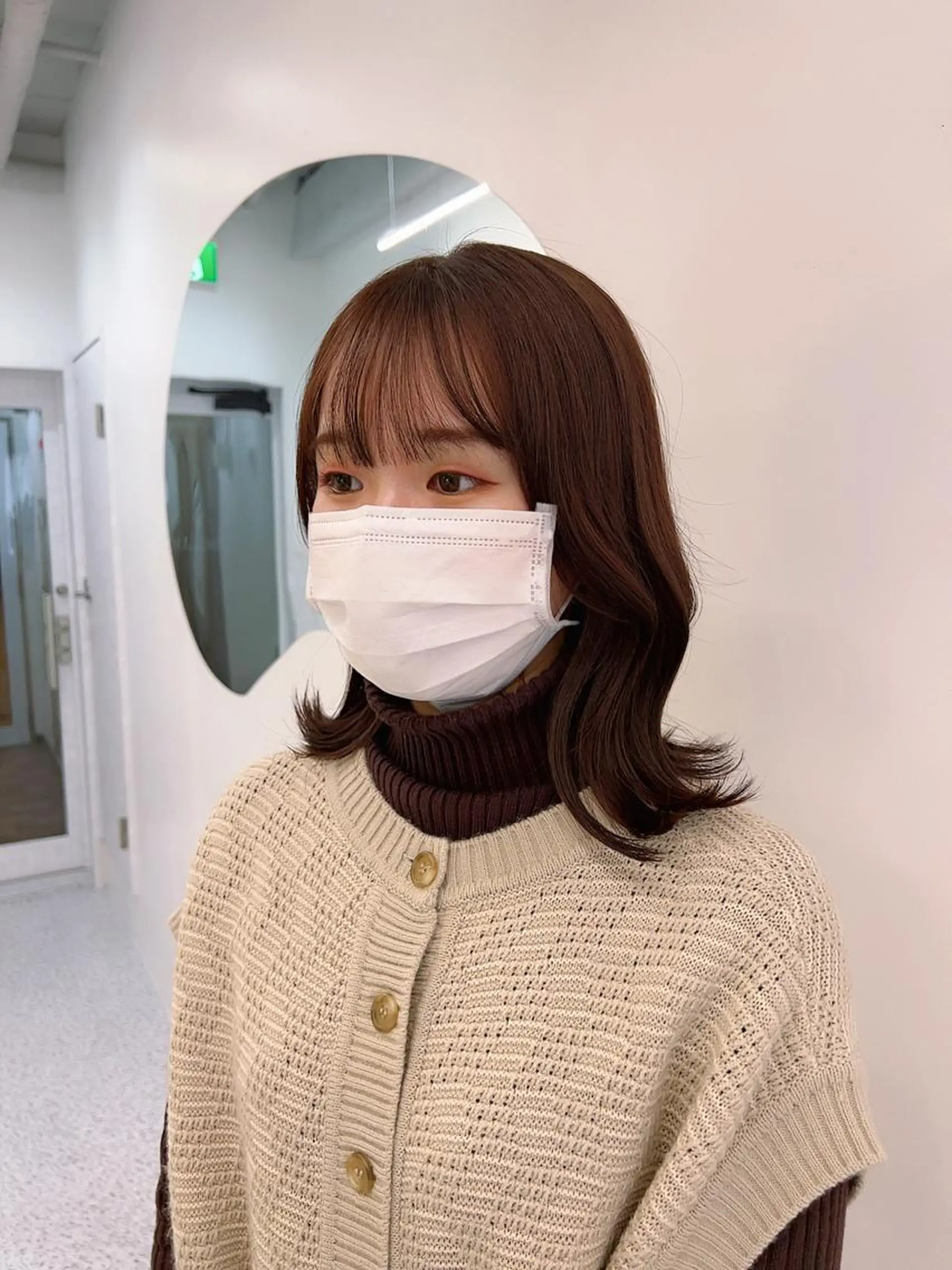 ミディアム カラー ブラウンカラー ピンクカラー ボブ くびれヘア ヘアカラー 韓国ヘア☁️ mitsukiのヘアスタイル