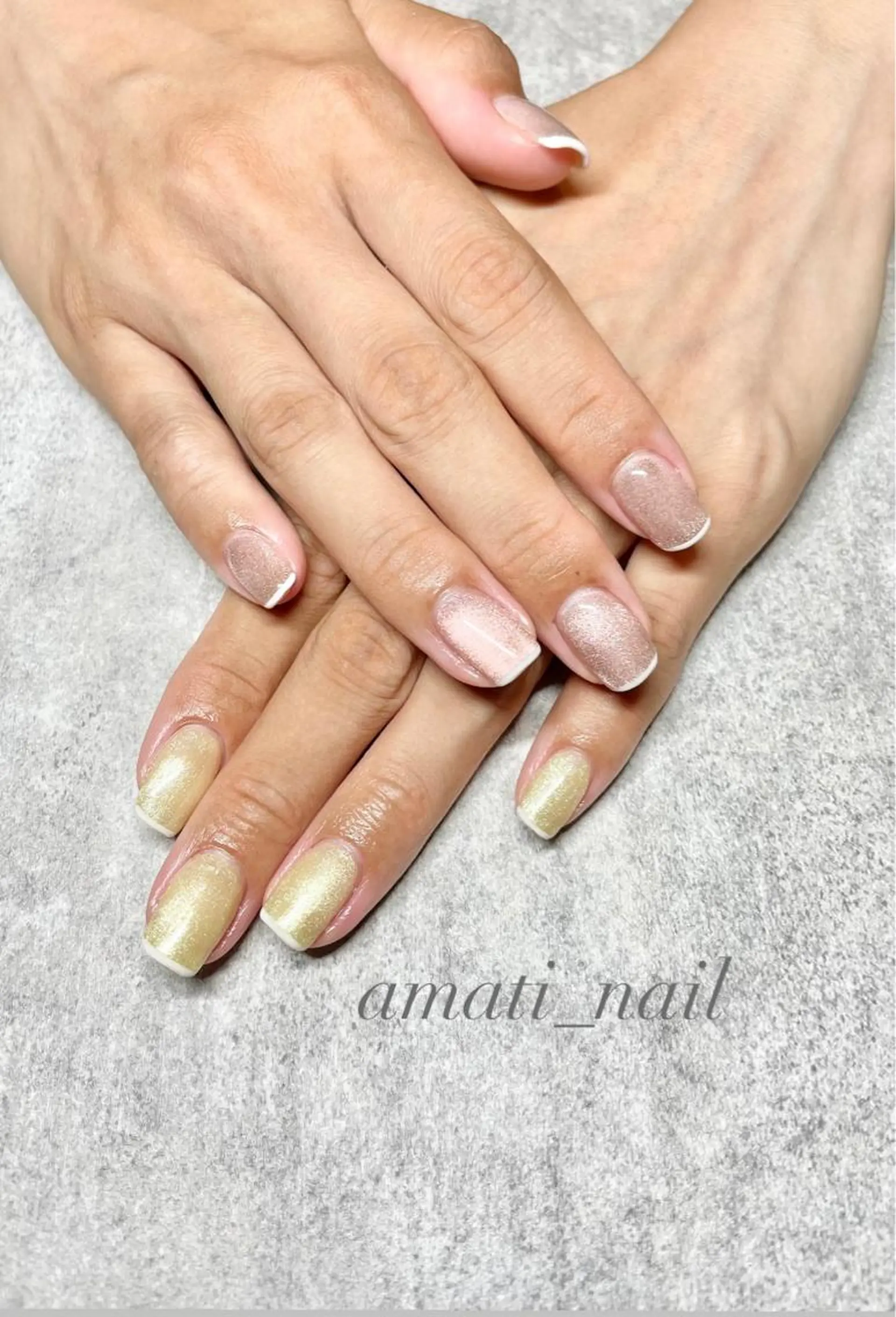 ネイル フレンチネイル マグネットネイル ミラーネイル ニュアンスネイル ワンカラーネイル ハンドネイル amati_nail TAKAKOのネイルデザイン