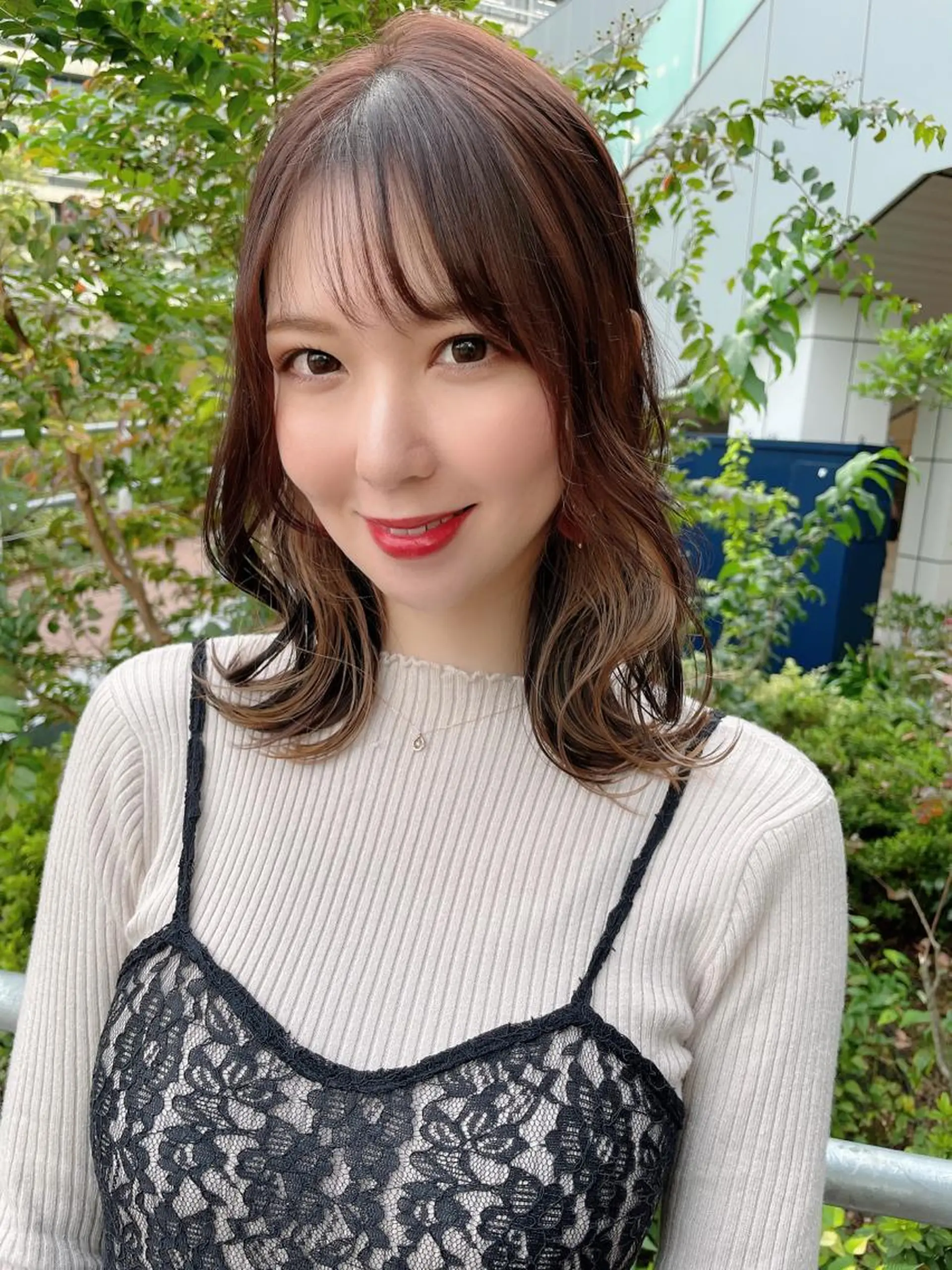 ミディアム カラー ヘアアレンジ 顔周りカット/髪質改 善/新宿/畑中稔里のヘアスタイル