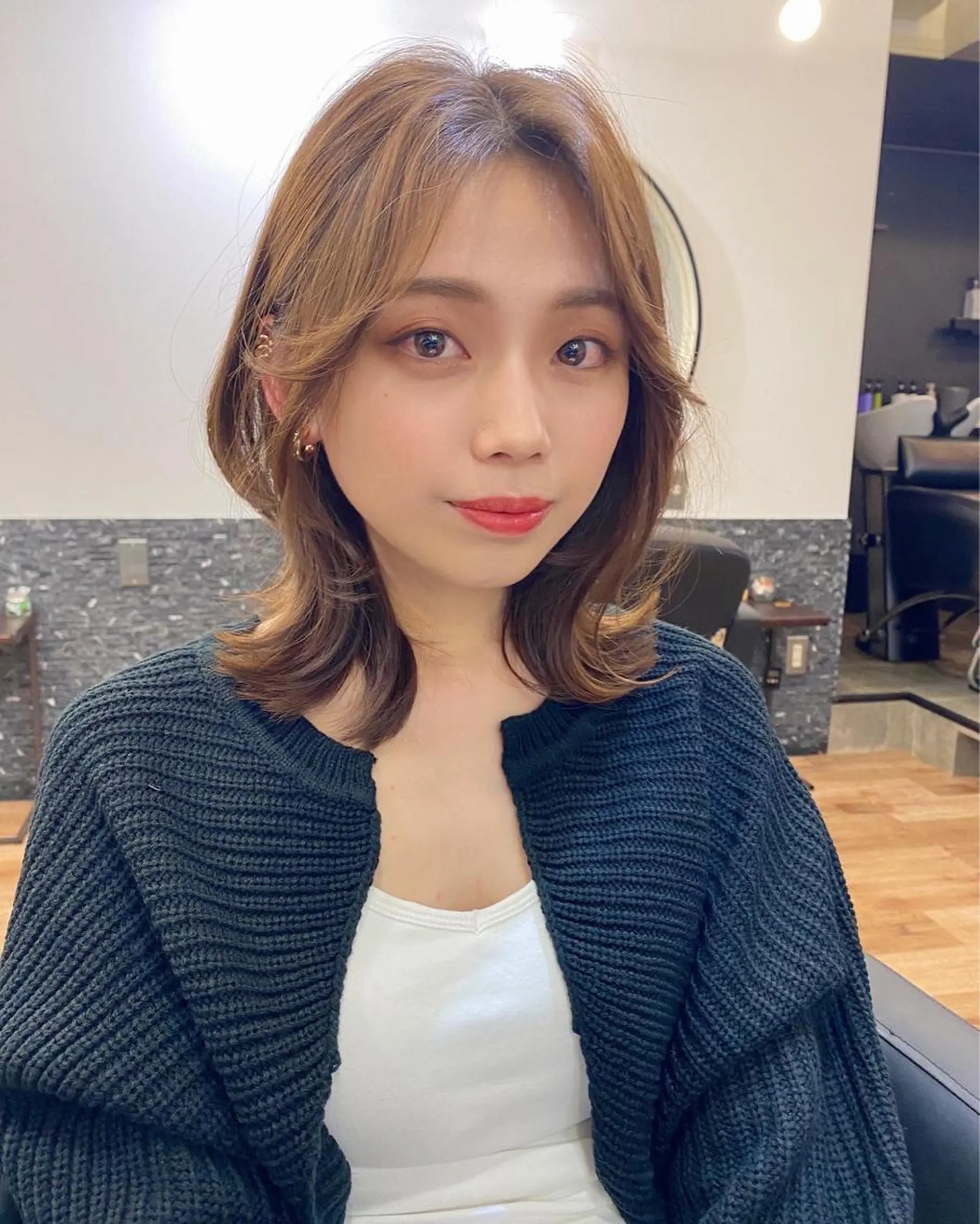 ミディアム カラー くびれヘア 韓国風ヘア くびれレイヤー レイヤーカット 似合わせレイヤー 🇰🇷荒木洋文のヘアスタイル