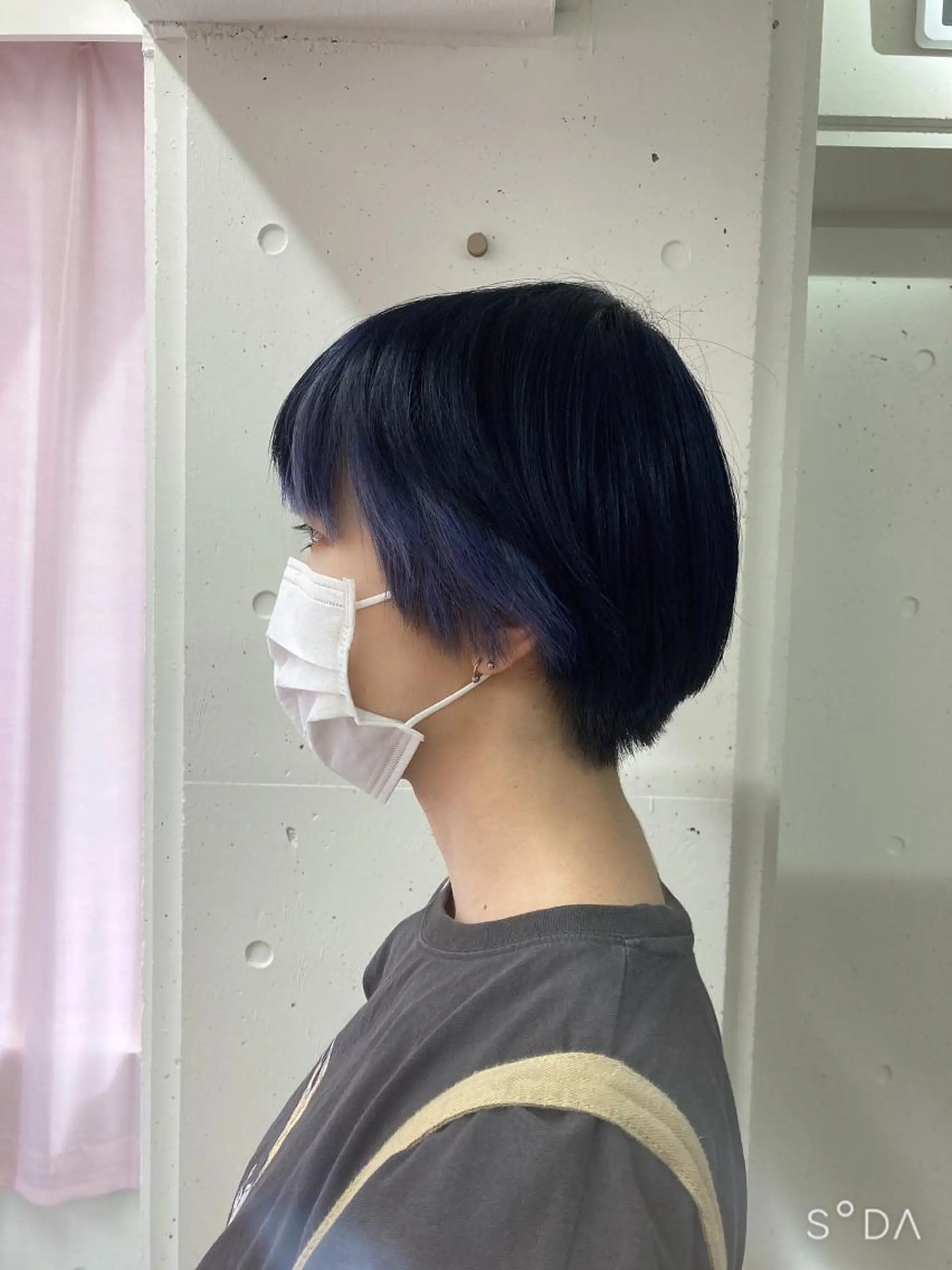ショート カラー ブルーカラー ネイビーカラー カット ヘアカラー ミルミー美容室所属・🦄💒💓齎藤 七海子🦄💒💓のマツエク・マツパデザイン