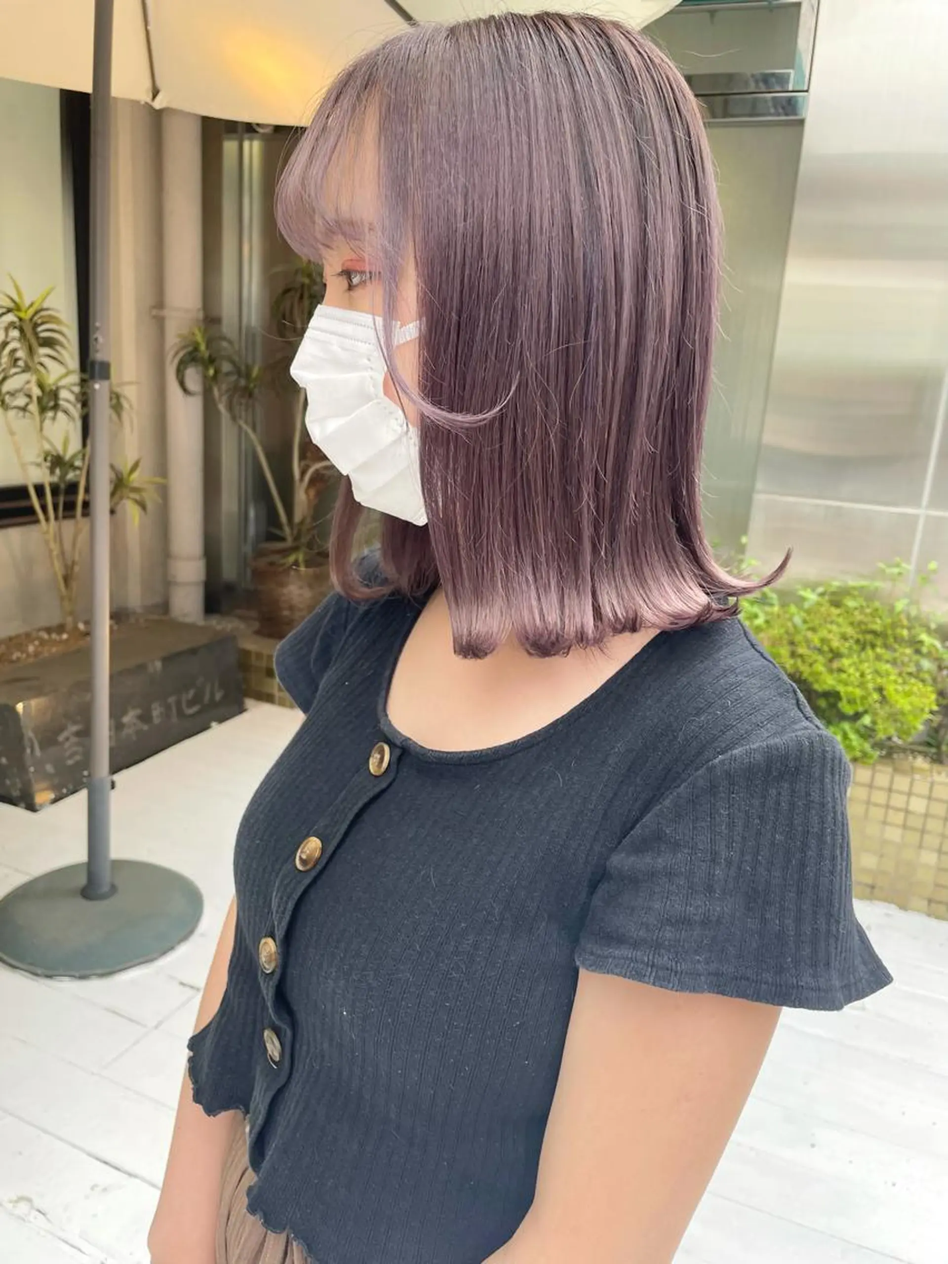 ミディアム カラー ラベンダーカラー ラベンダーグレー カット ヘアカラー トリートメント 佐藤 魁人のヘアスタイル