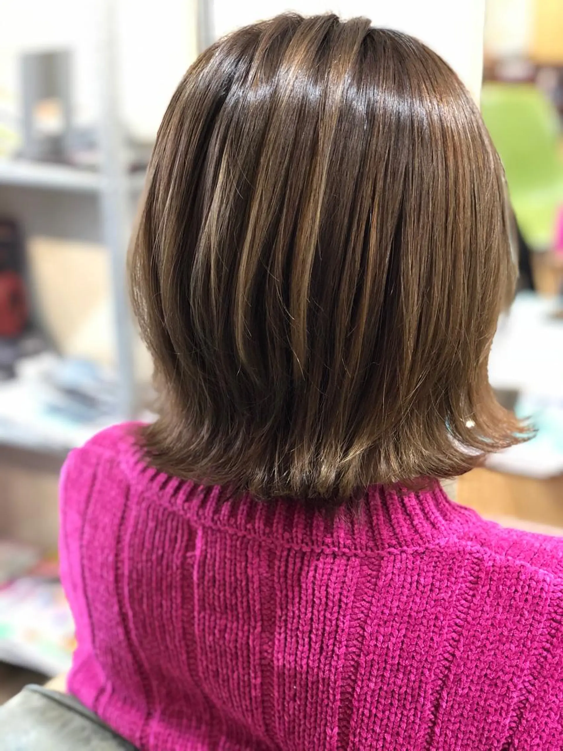 ミディアム カット ヘアカラー 國次 夕貴のヘアスタイル