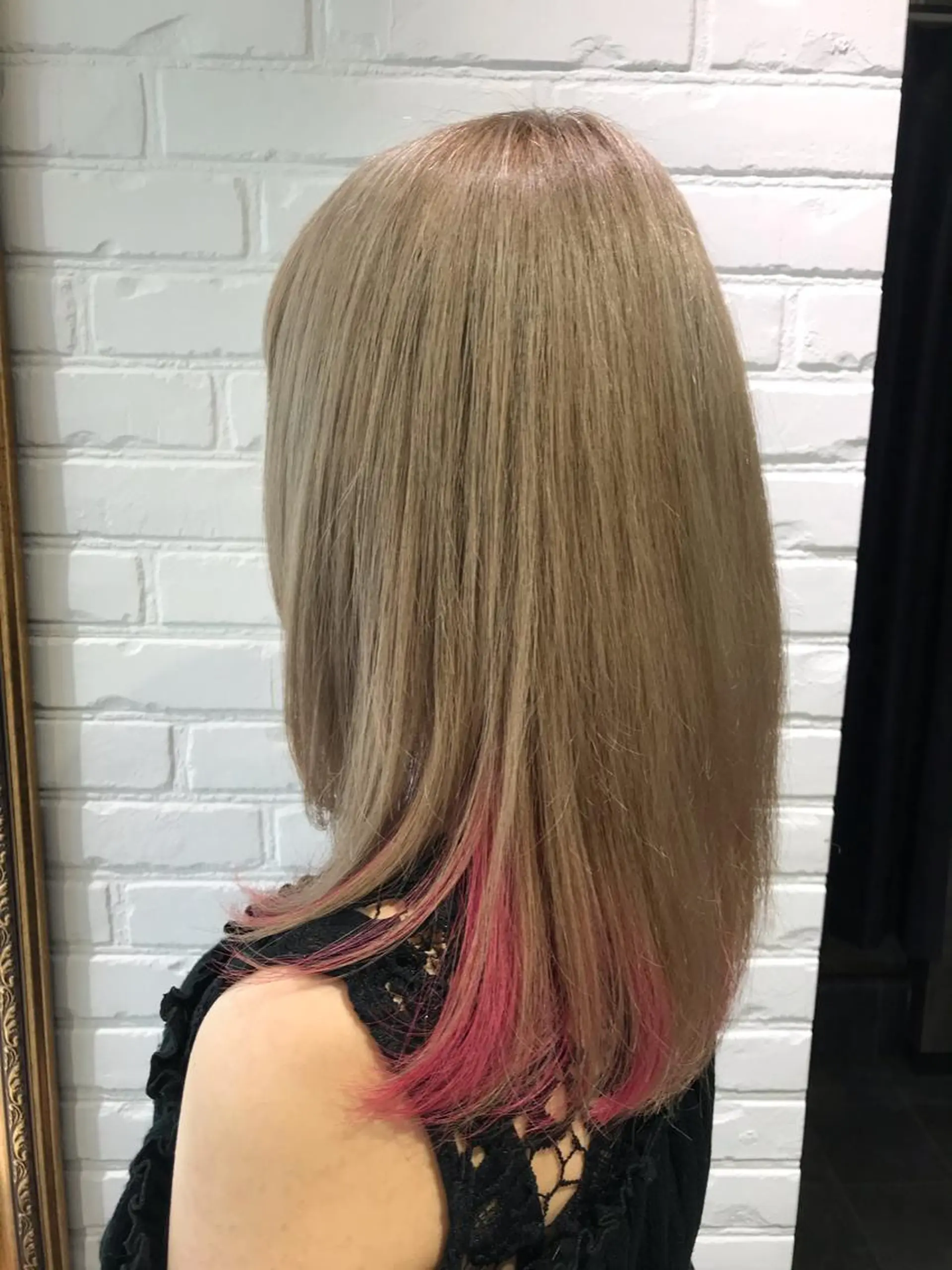 ミディアム カラー ピンクカラー カット ヘアカラー トリートメント Renatus店長 金子裕美のヘアスタイル