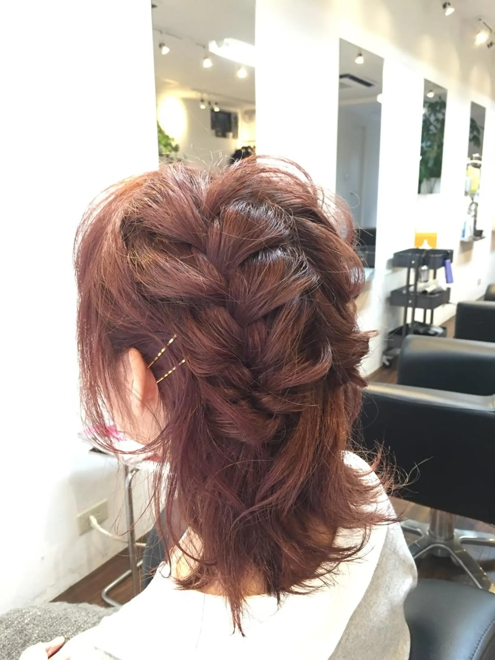 ミディアム カラー ヘアアレンジ 編みこみ ピンクカラー 松田 光雄のその他イメージ