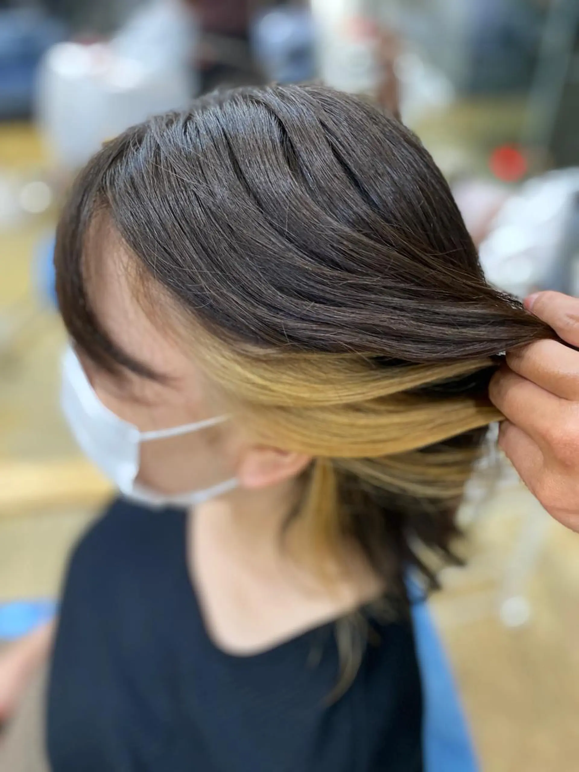 ミディアム カラー ヘアアレンジ ブロンド 松井 敬太郎のヘアスタイル