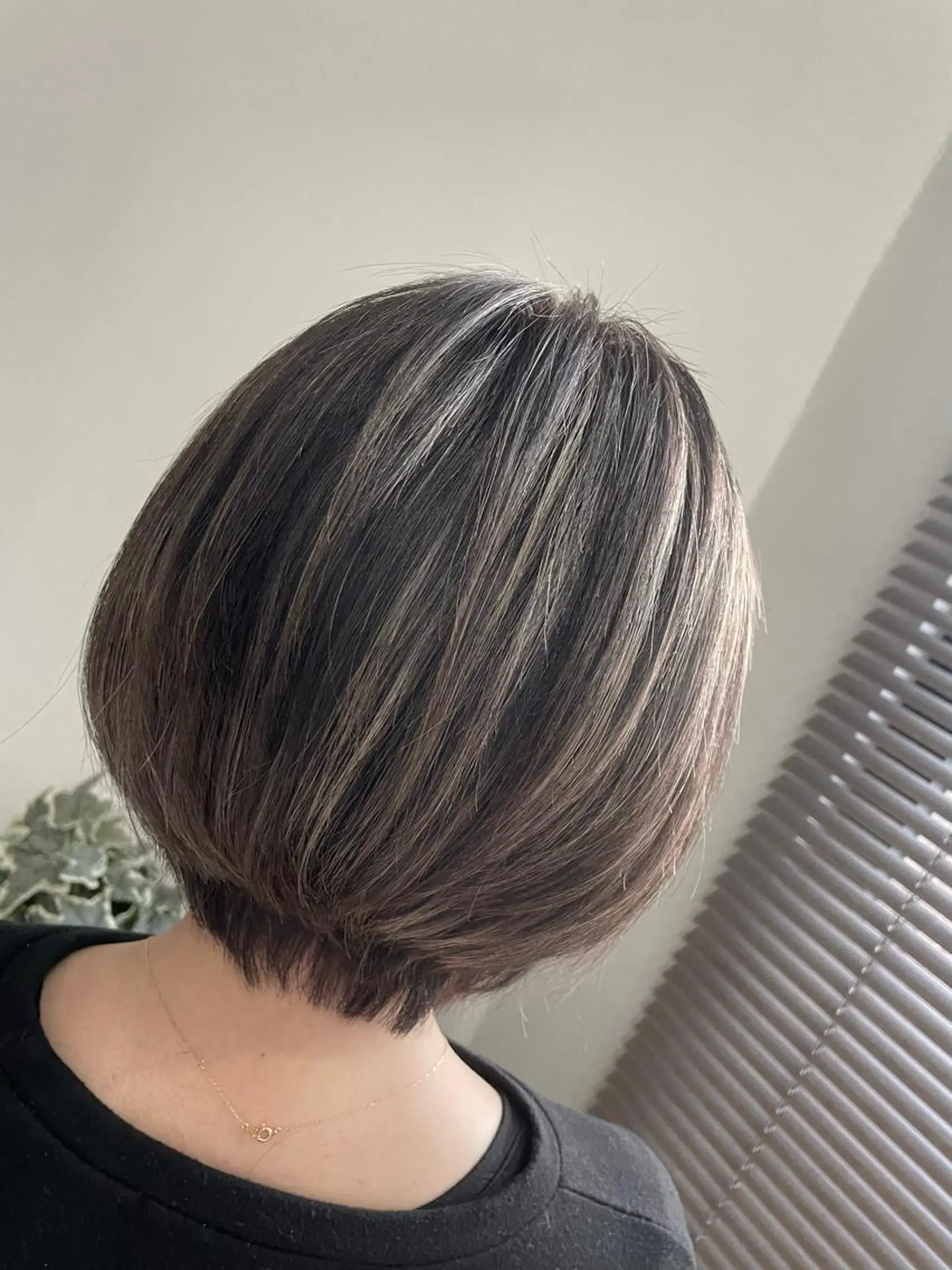 ショート アッシュ 白髪ぼかし ハイライト専門/大嶋のヘアスタイル