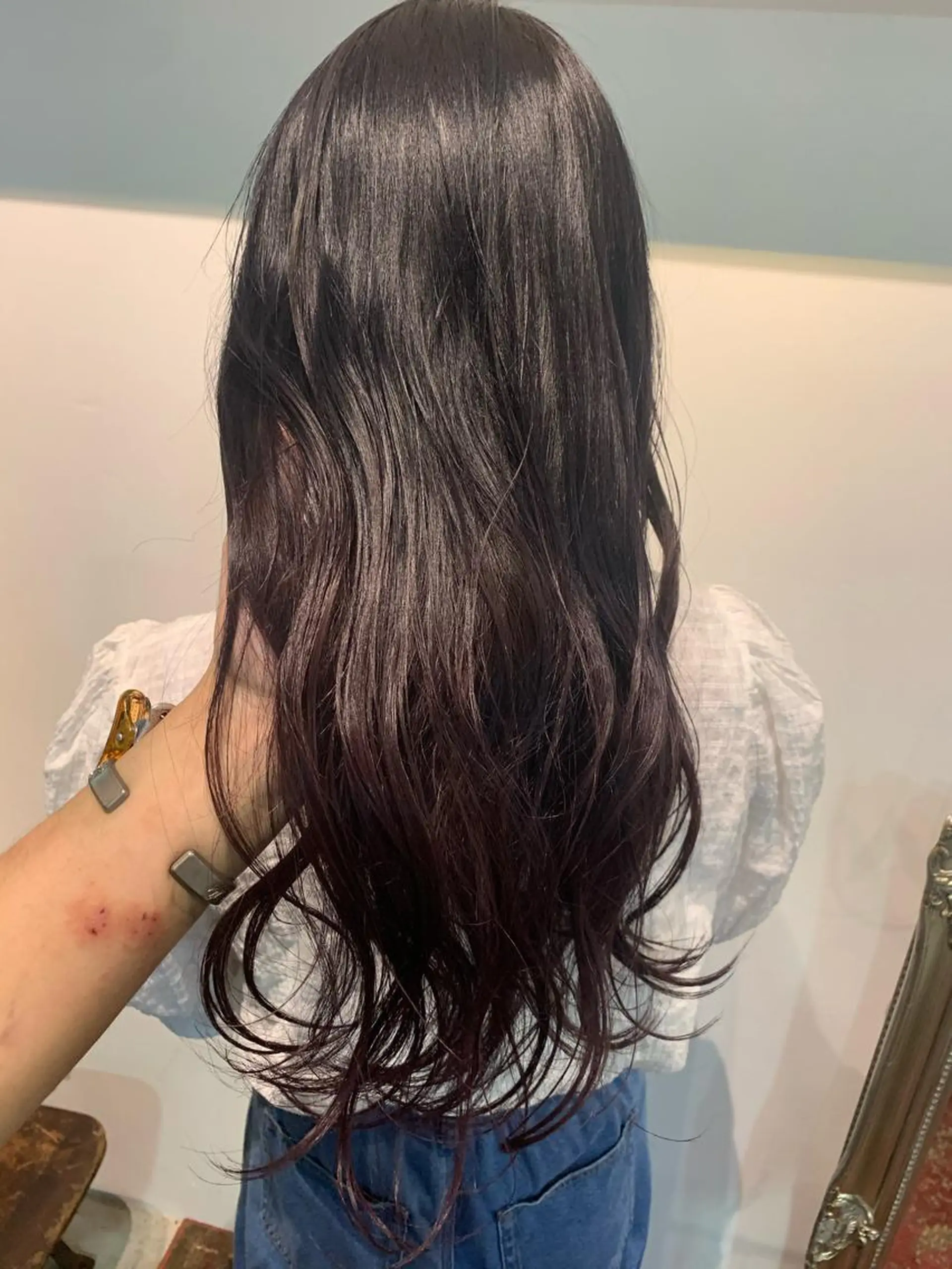 ロング パープルカラー ヘアカラー トリートメント ヘッドスパ ヘアセット 山口 竣也のヘアスタイル