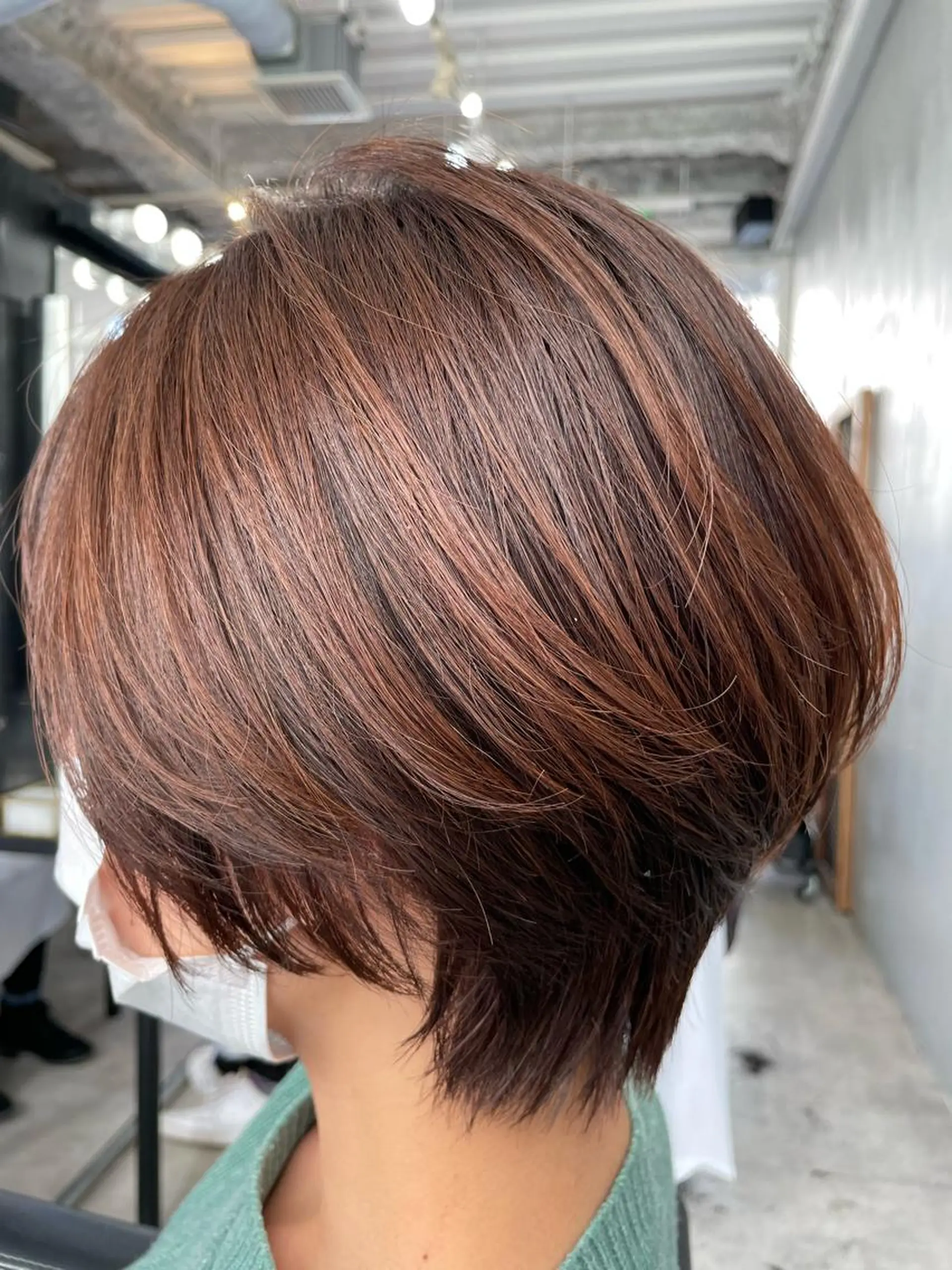 ショート カラー 丸みショート ブラウンカラー ピンクカラー ピンクブラウン ショートヘア カット ヘアカラー トリートメント ブリーチなし透明感 タケザワミキのヘアスタイル