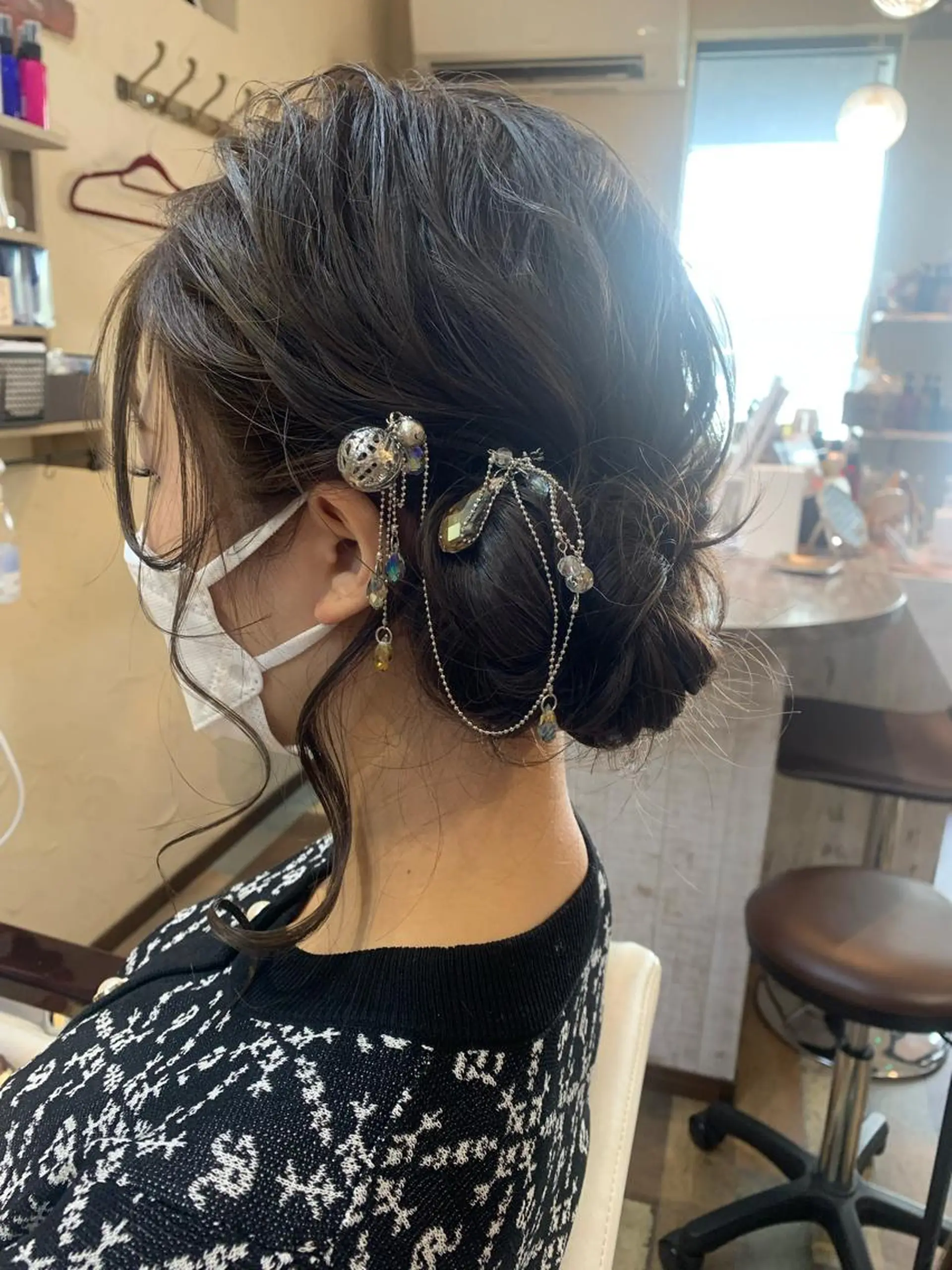 セミロング ヘアアレンジ ヘアセット 林 友美のヘアスタイル
