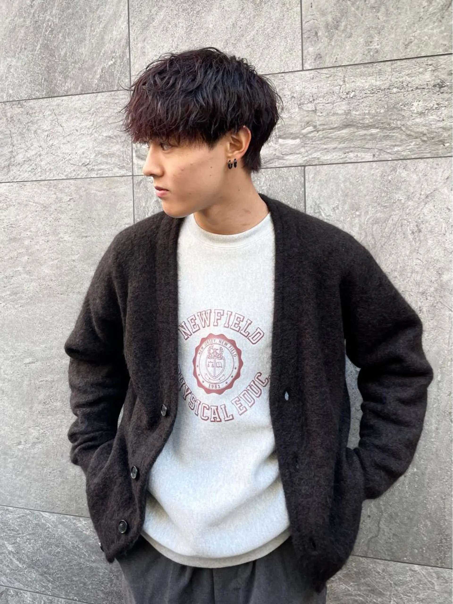 パーマ メンズ カット パーマ 栢原 達也のヘアスタイル