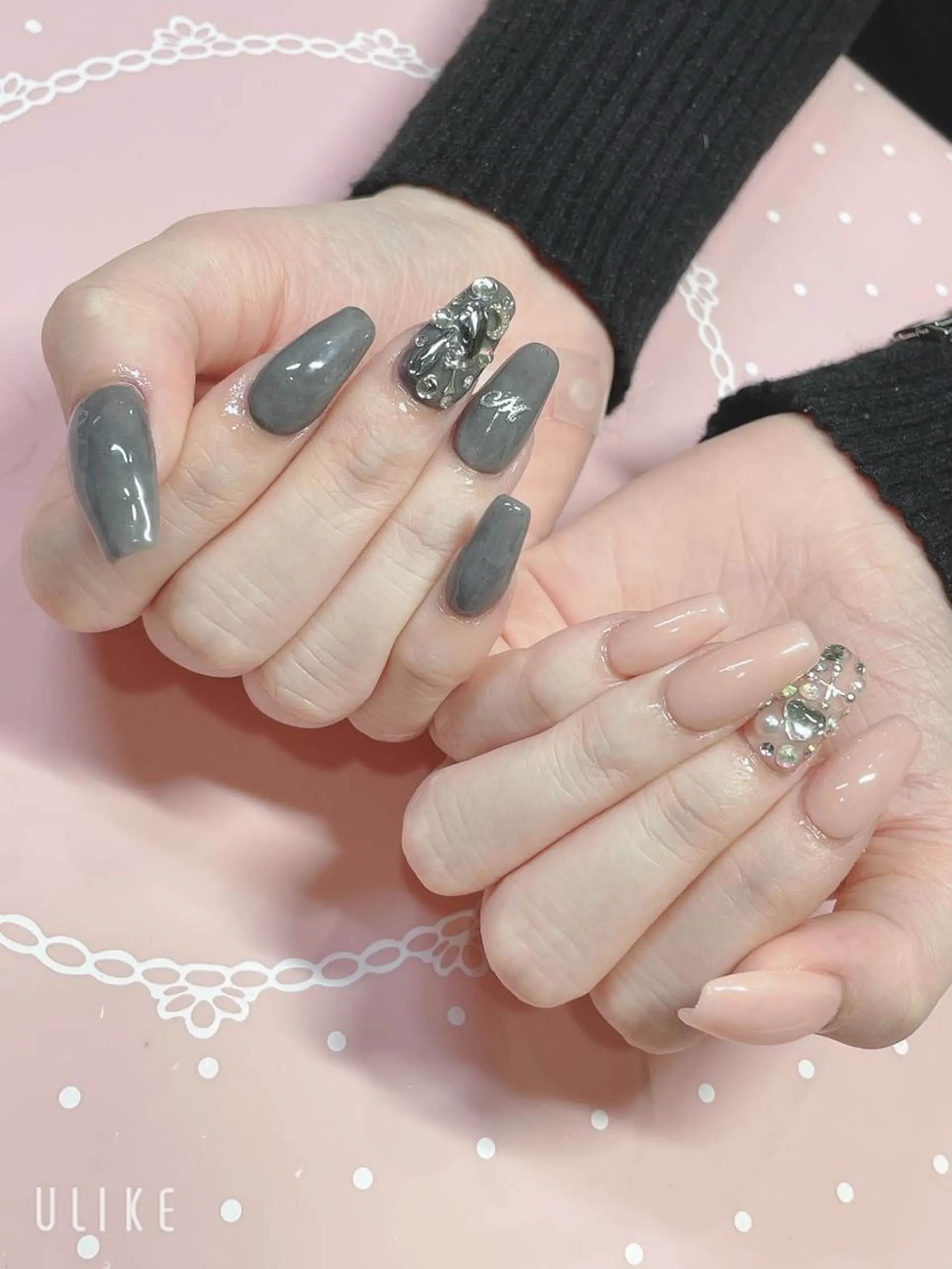 ミディアム ネイル ハンドネイル 《LB》ラブリエ Nail&eyeのマツエク・マツパデザイン
