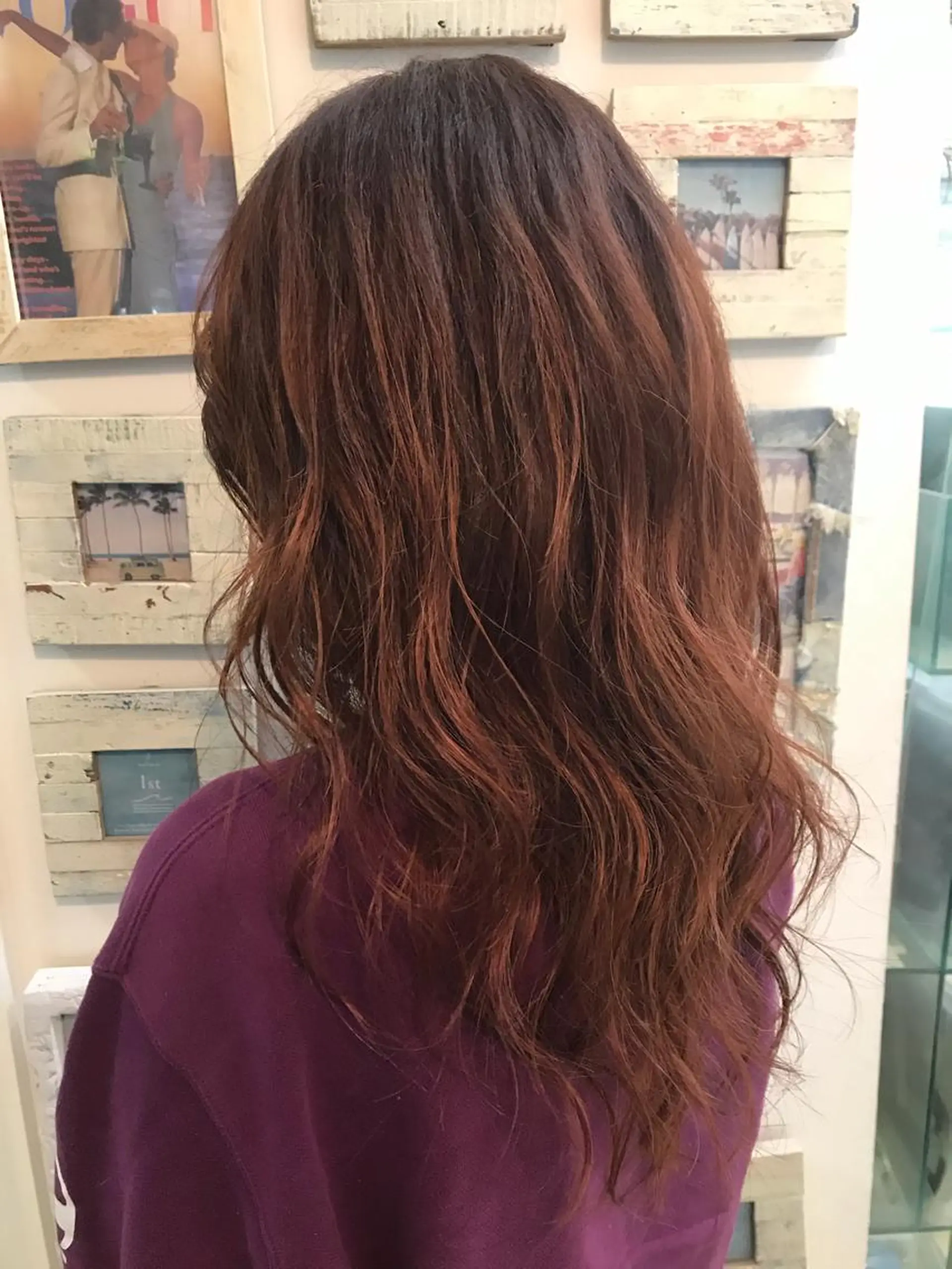 ロング カラー ヘアアレンジ レッドカラー ルビー カット ヘアカラー replica上大岡所属・松井 敬太郎のヘアスタイル